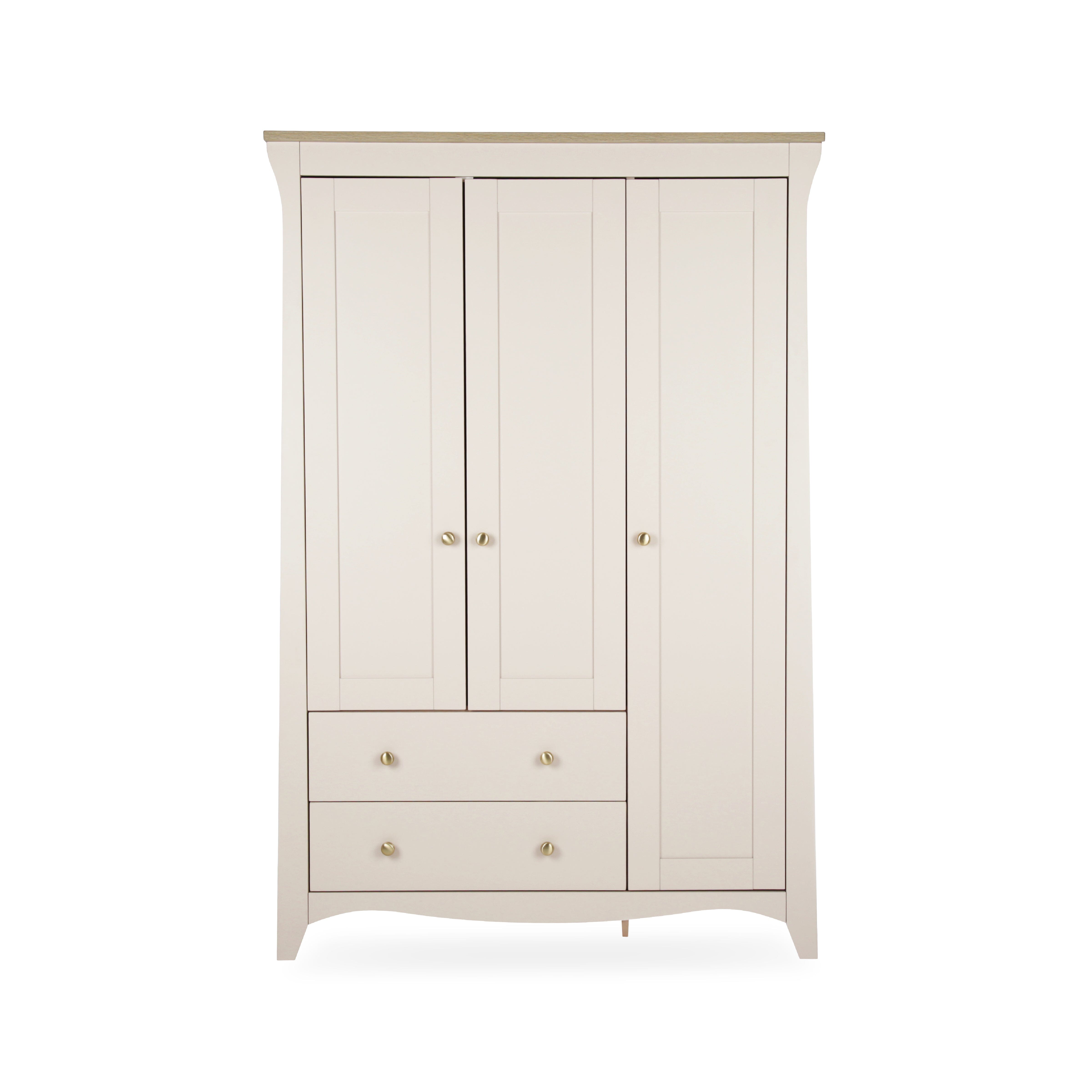 Clara 3 Door Triple Wardrobe - Cashmere & Ash Furniture Singles CuddleCo