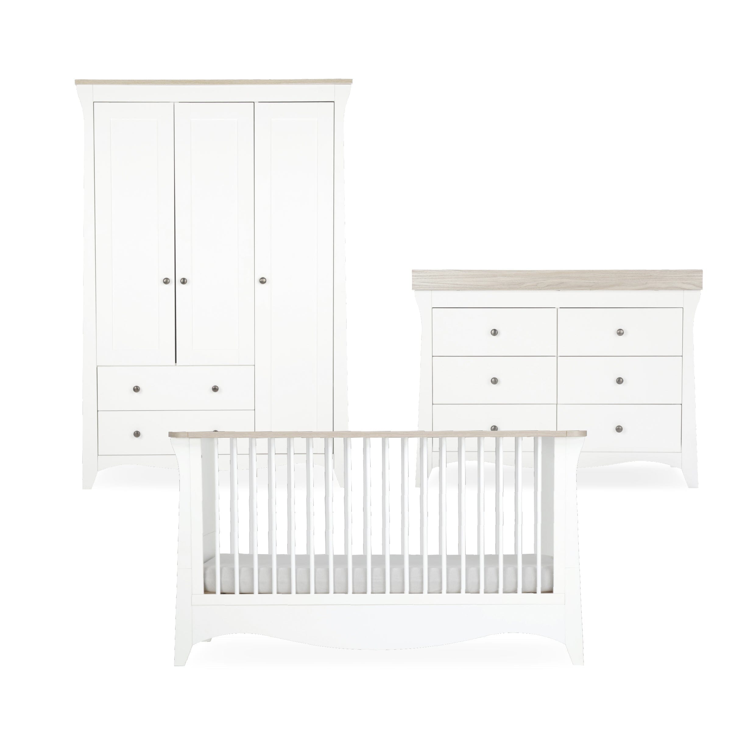 Clara Luxe 3 Piece Furniture Set - White & Ash Furniture Sets CuddleCo