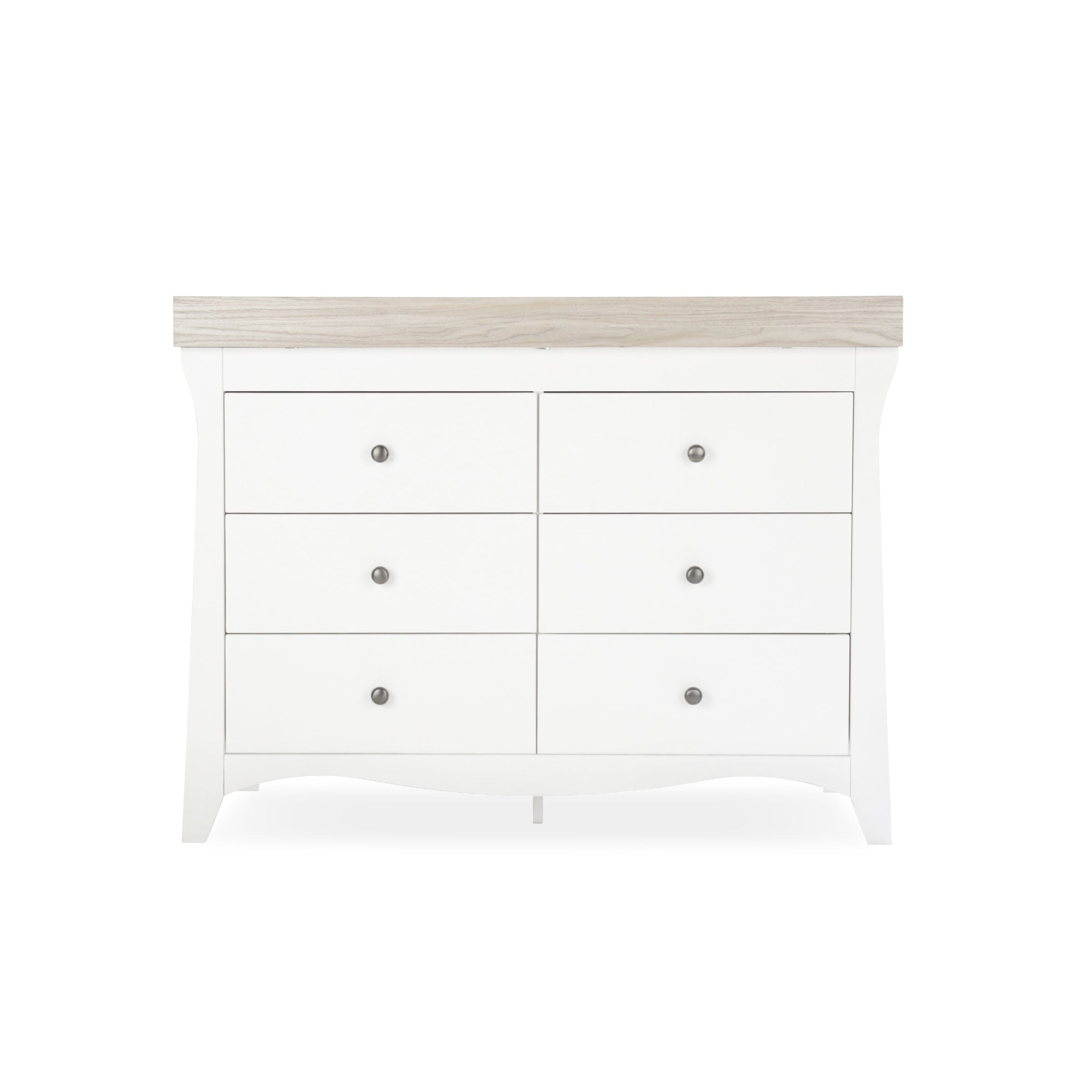 Clara 6 Drawer Dresser - White & Ash Furniture Singles CuddleCo