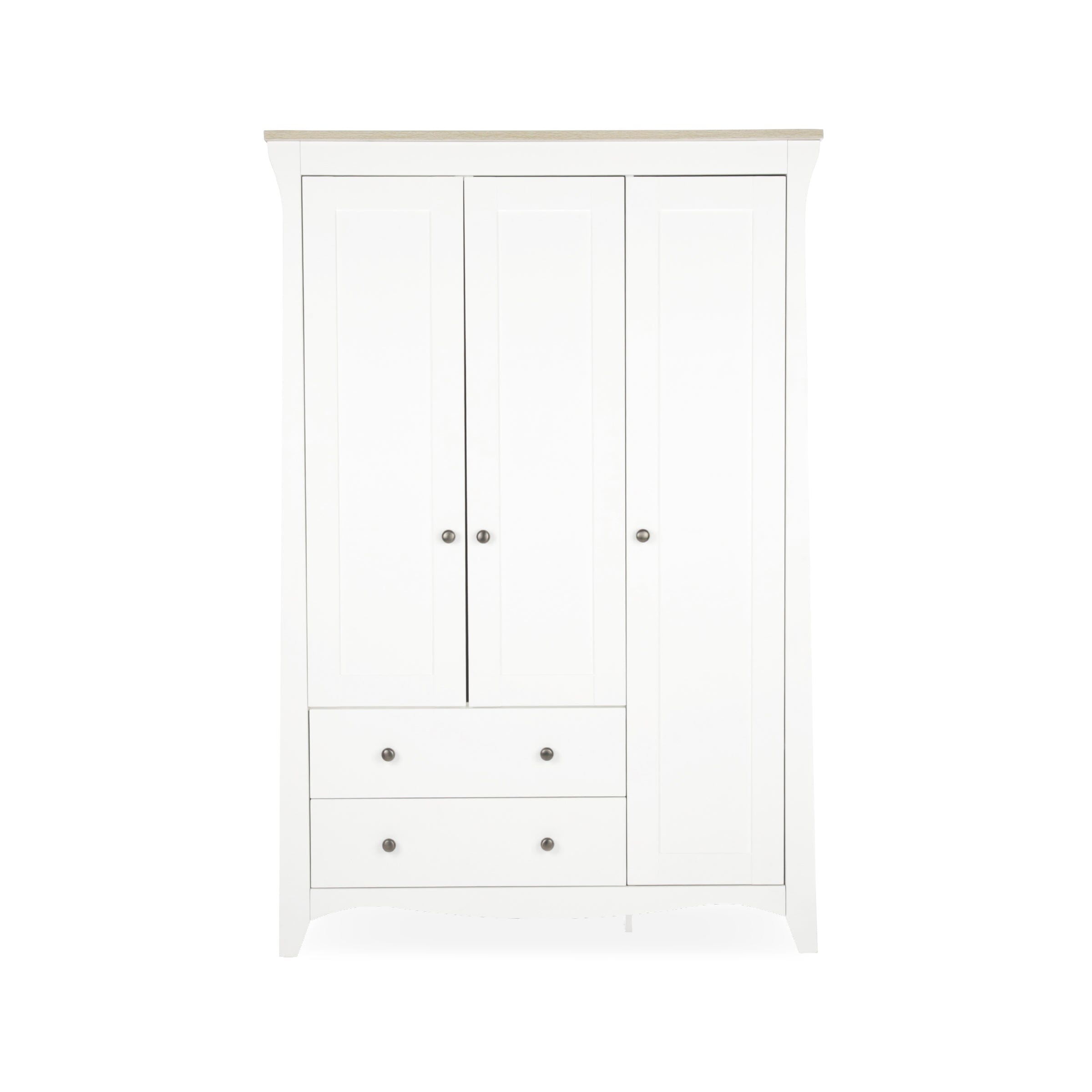 Clara 3 Door Triple Wardrobe - White & Ash Furniture Singles CuddleCo