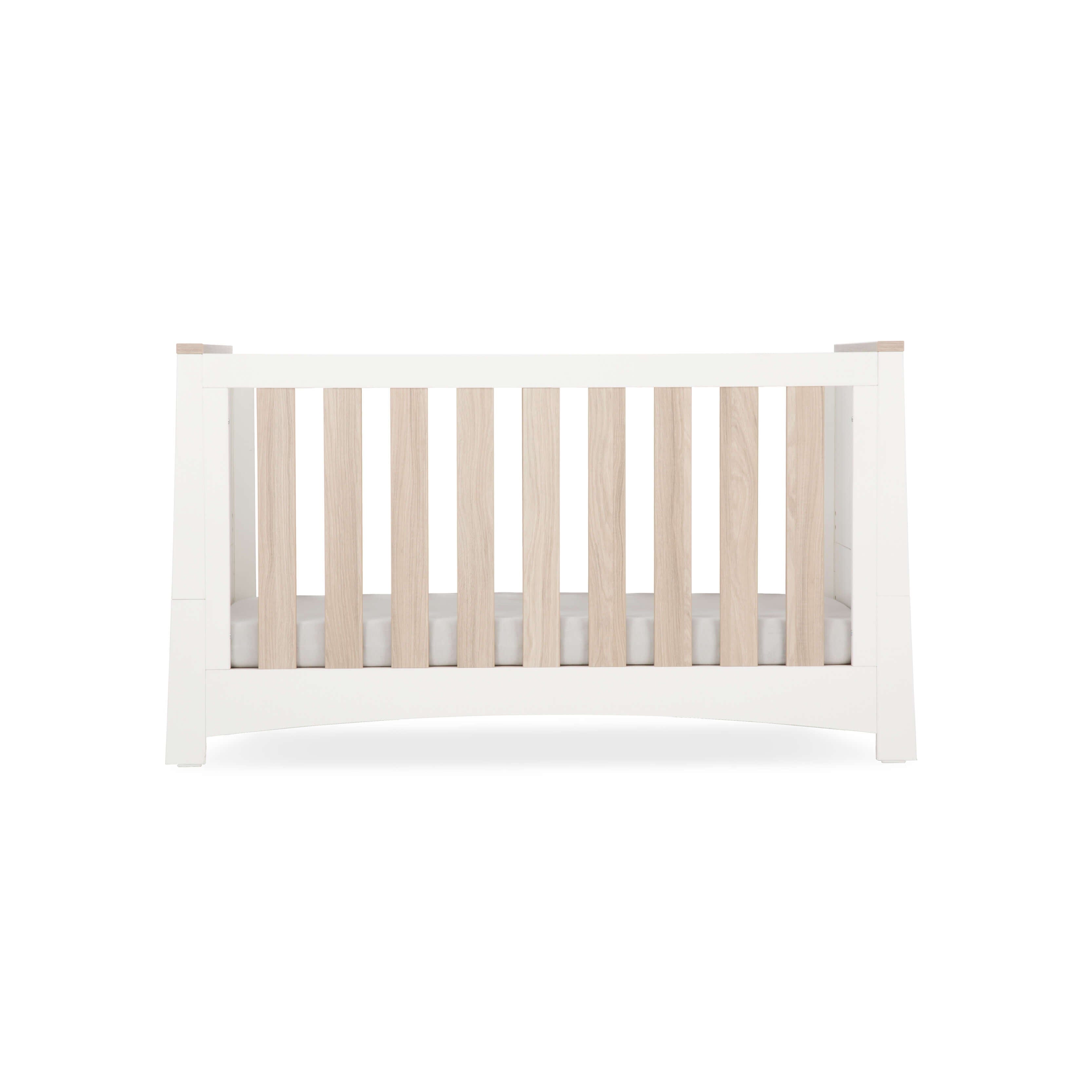 Ada Cot Bed - White & Ash Furniture Singles CuddleCo