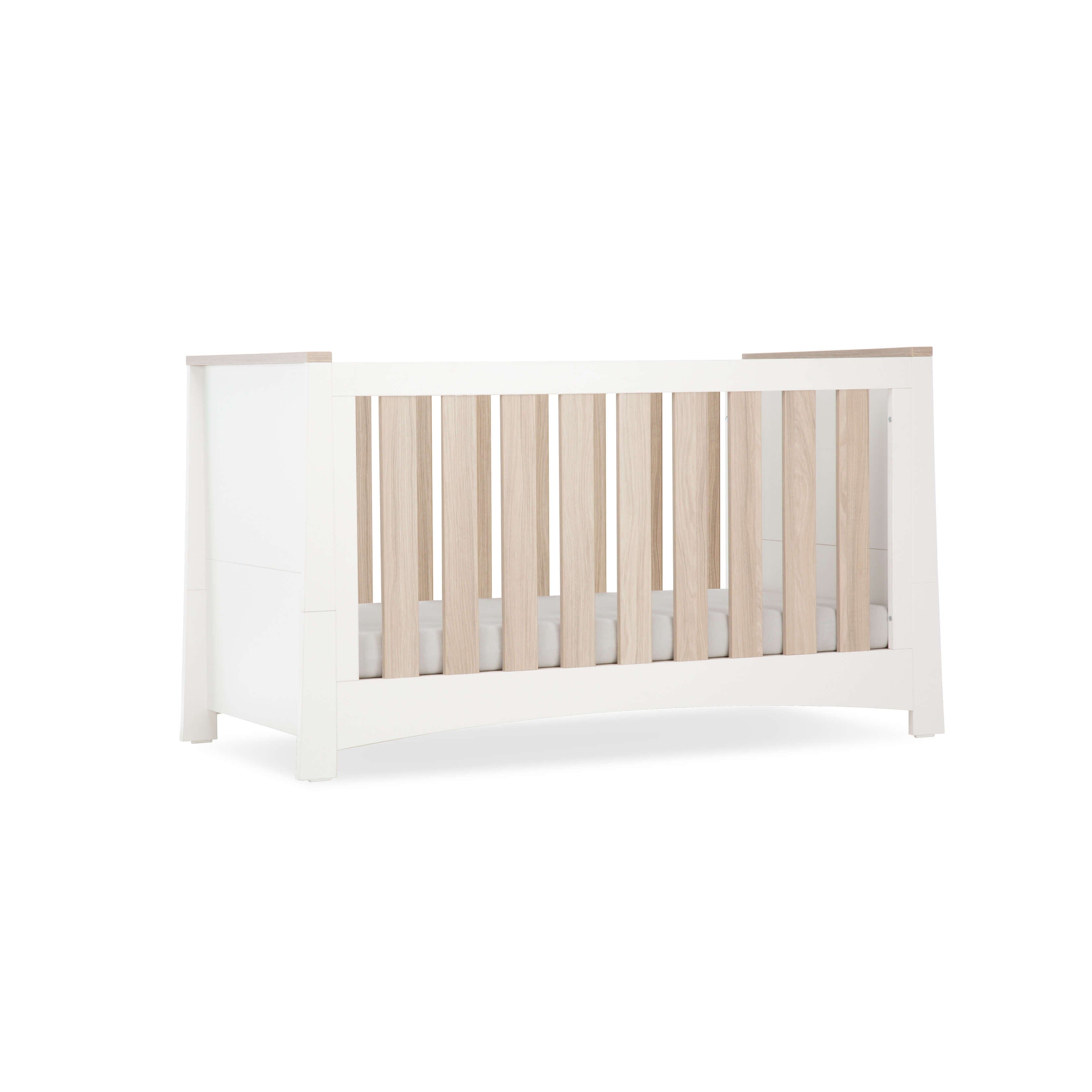 Ada Cot Bed - White & Ash Furniture Singles CuddleCo