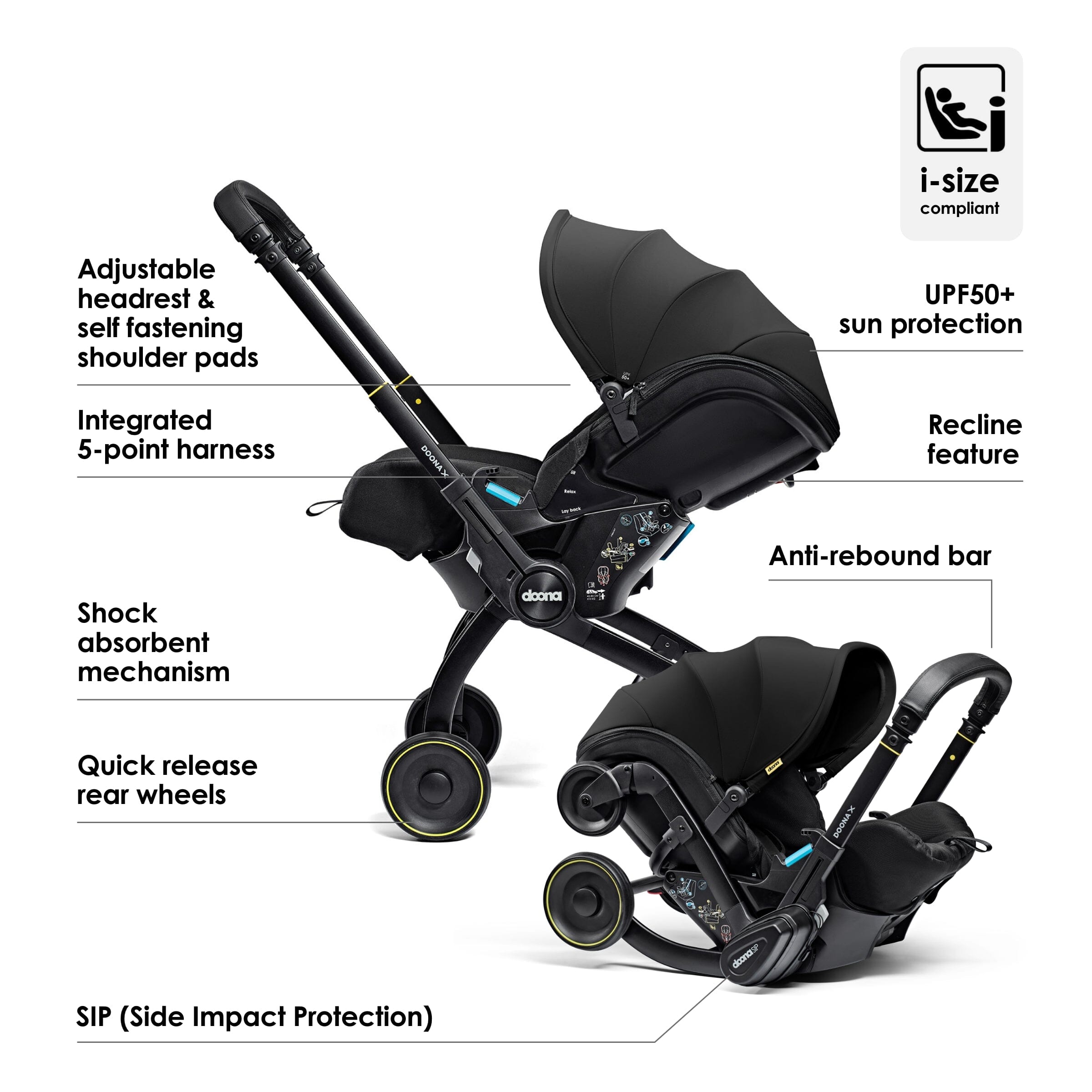 Doona X Car Seat & Stroller Nitro Black Car Seats Doona