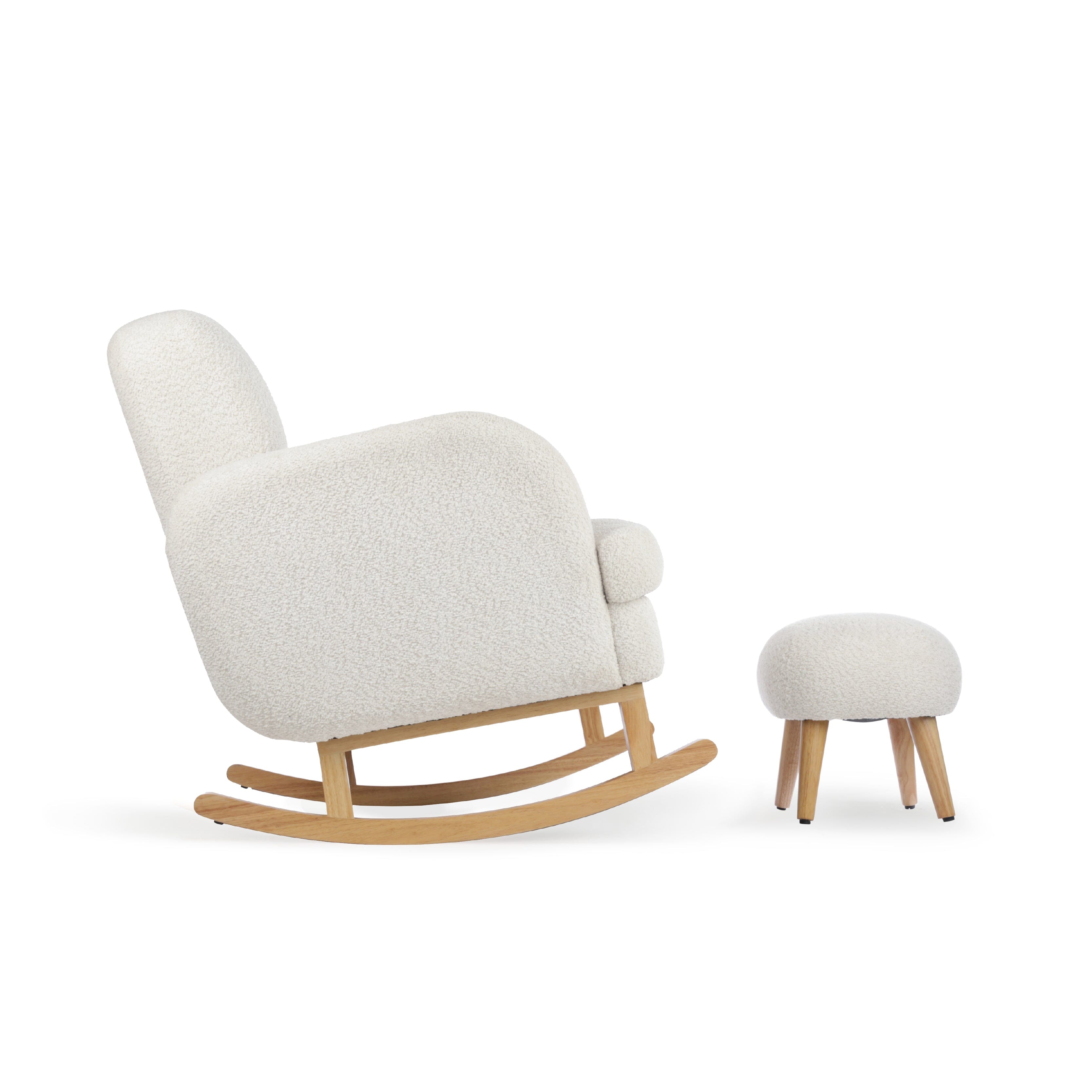 Etta Cuddle Nursing Chair & Foot stool - Boucle Off White Furniture Singles CuddleCo