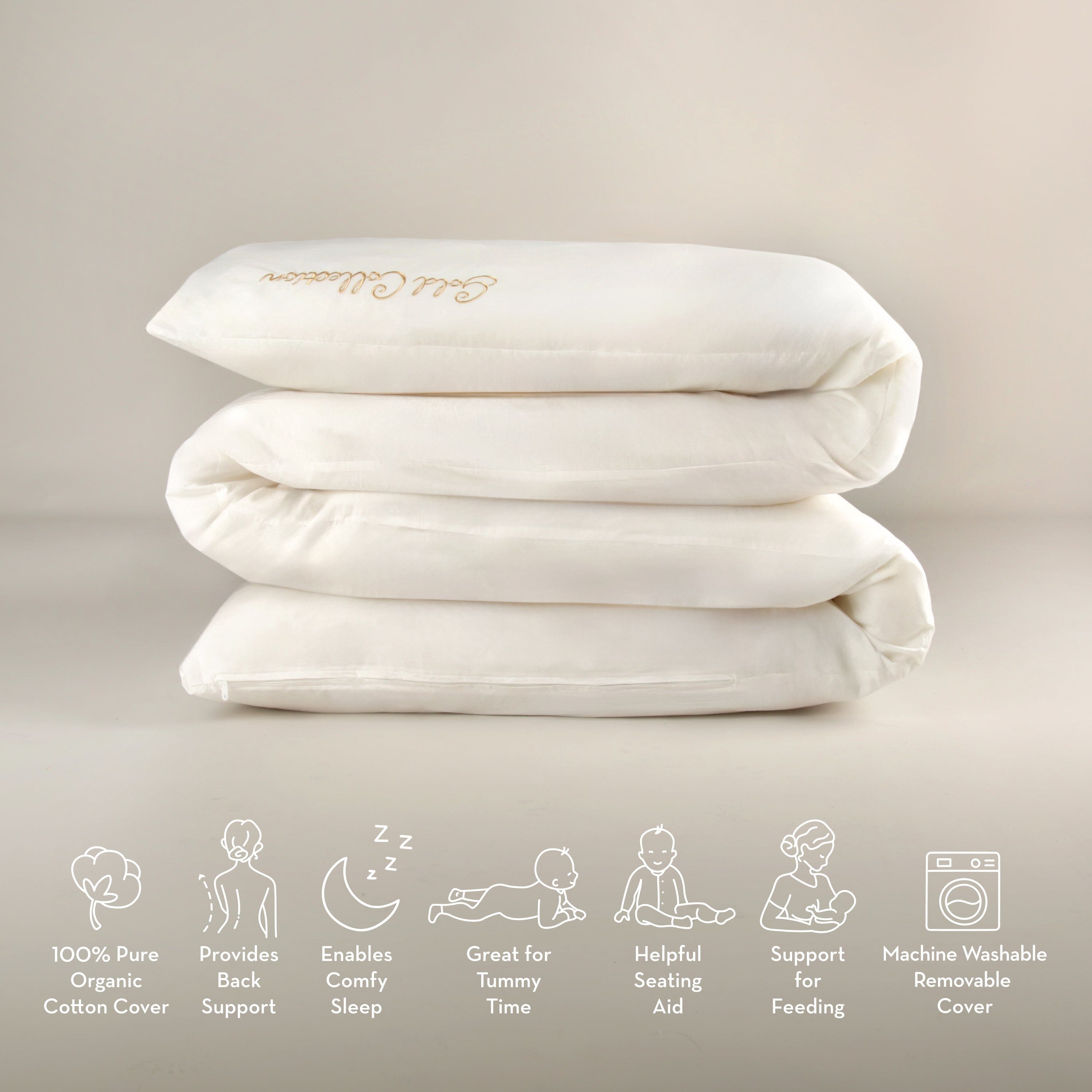 Mother&Baby Organic Cotton 12ft Deluxe Body and Baby Support Pillow Other Mother&Baby
