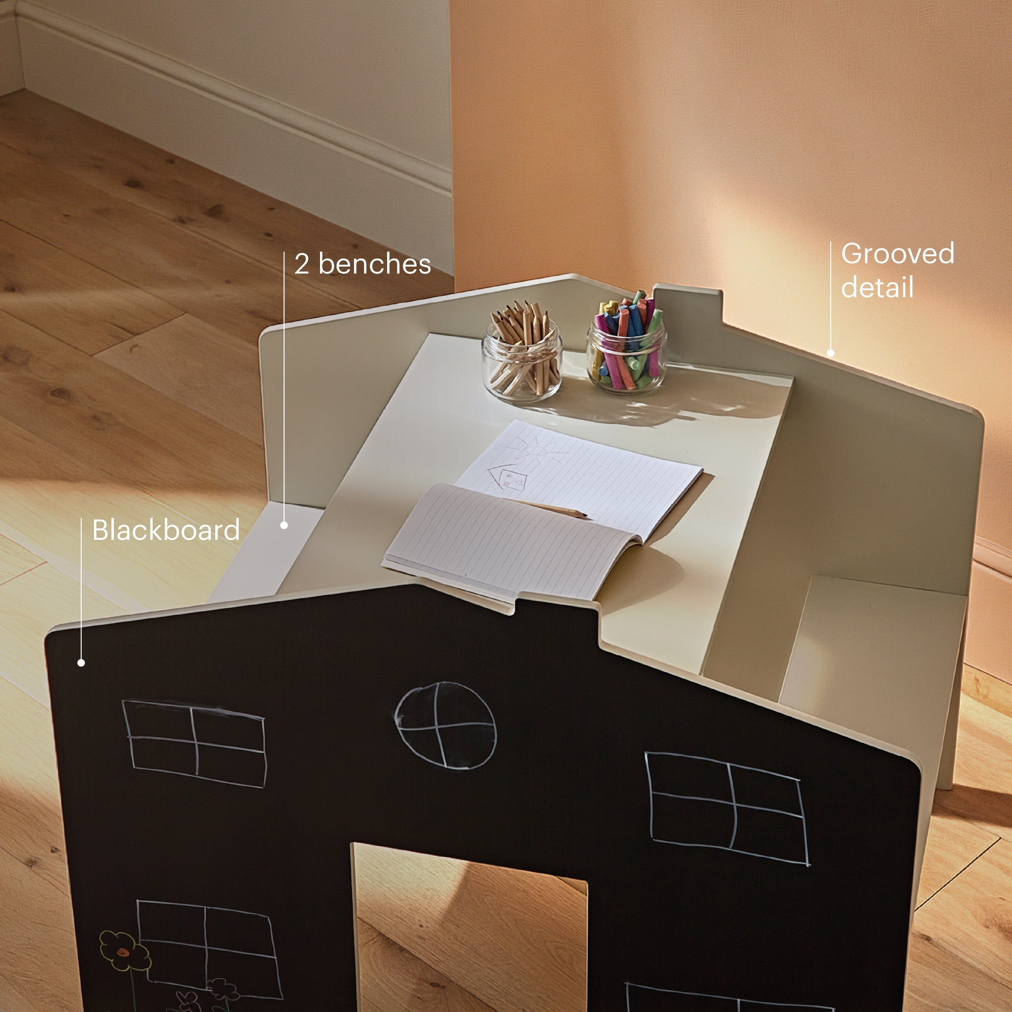 Play House Desk for 2 - Pebble Furniture Singles CuddleCo