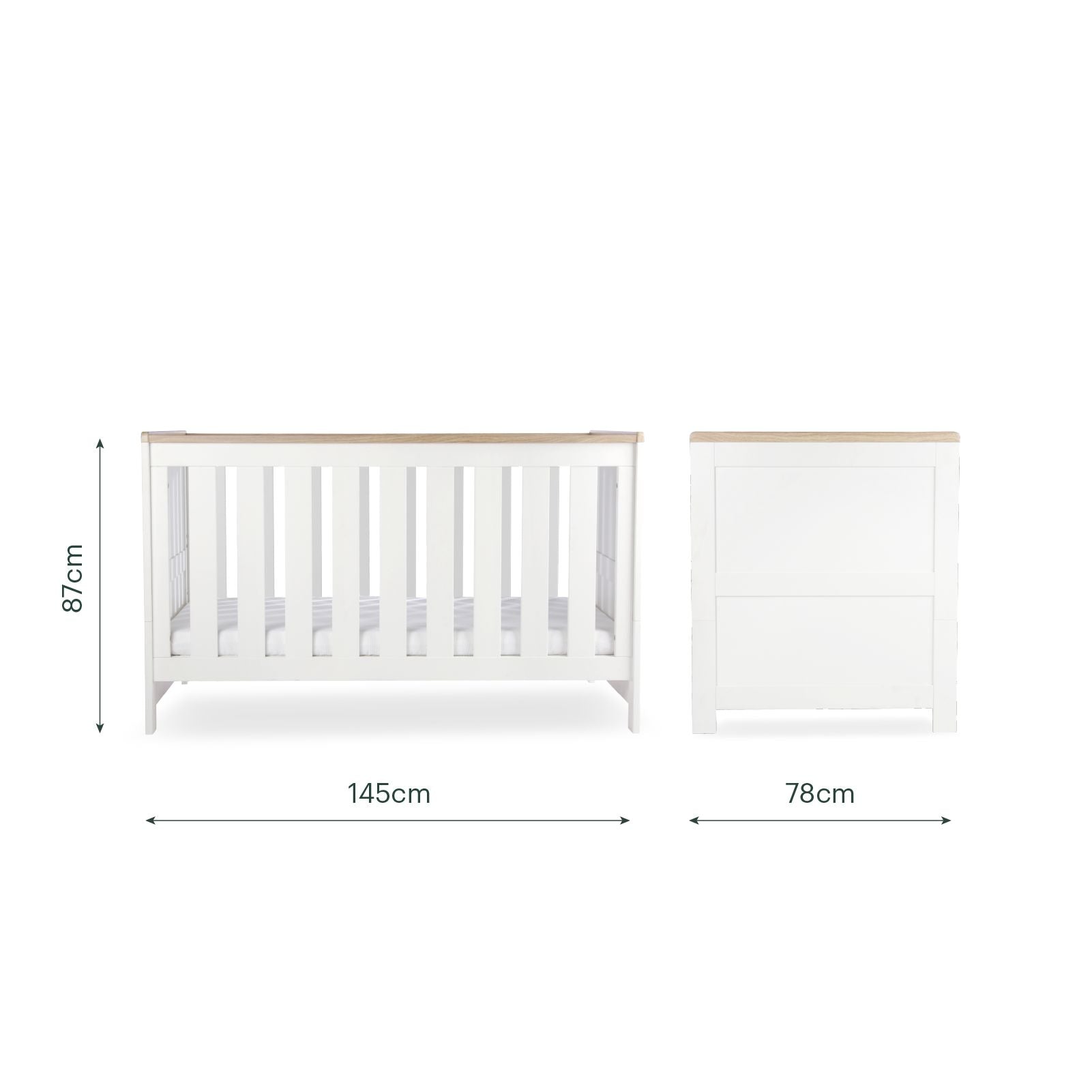 Burford 3 Piece Nursery Furniture Set - White & Oak Furniture Sets CuddleCo