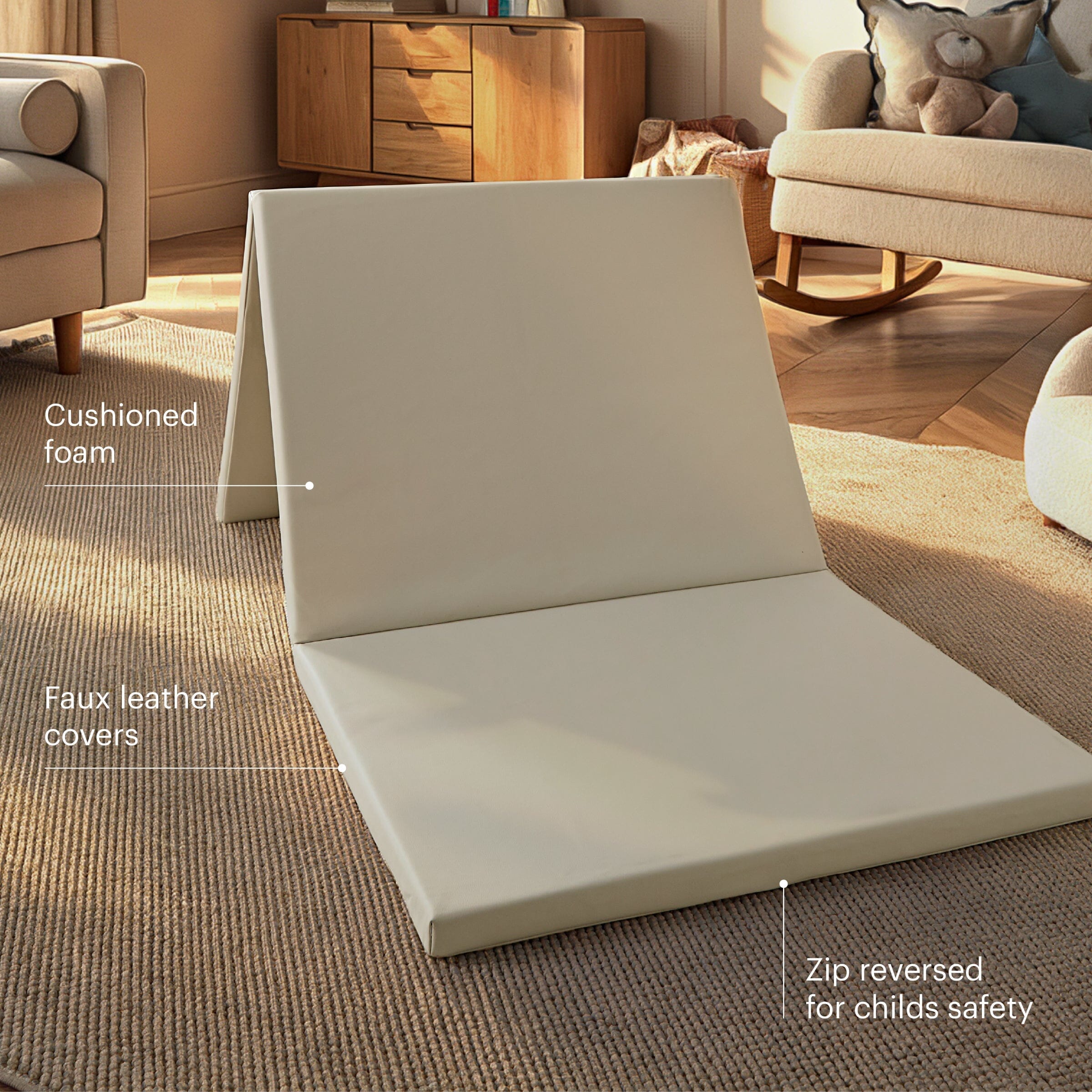 Soft Play 3-Fold Timble Mat - Pebble Toys CuddleCo