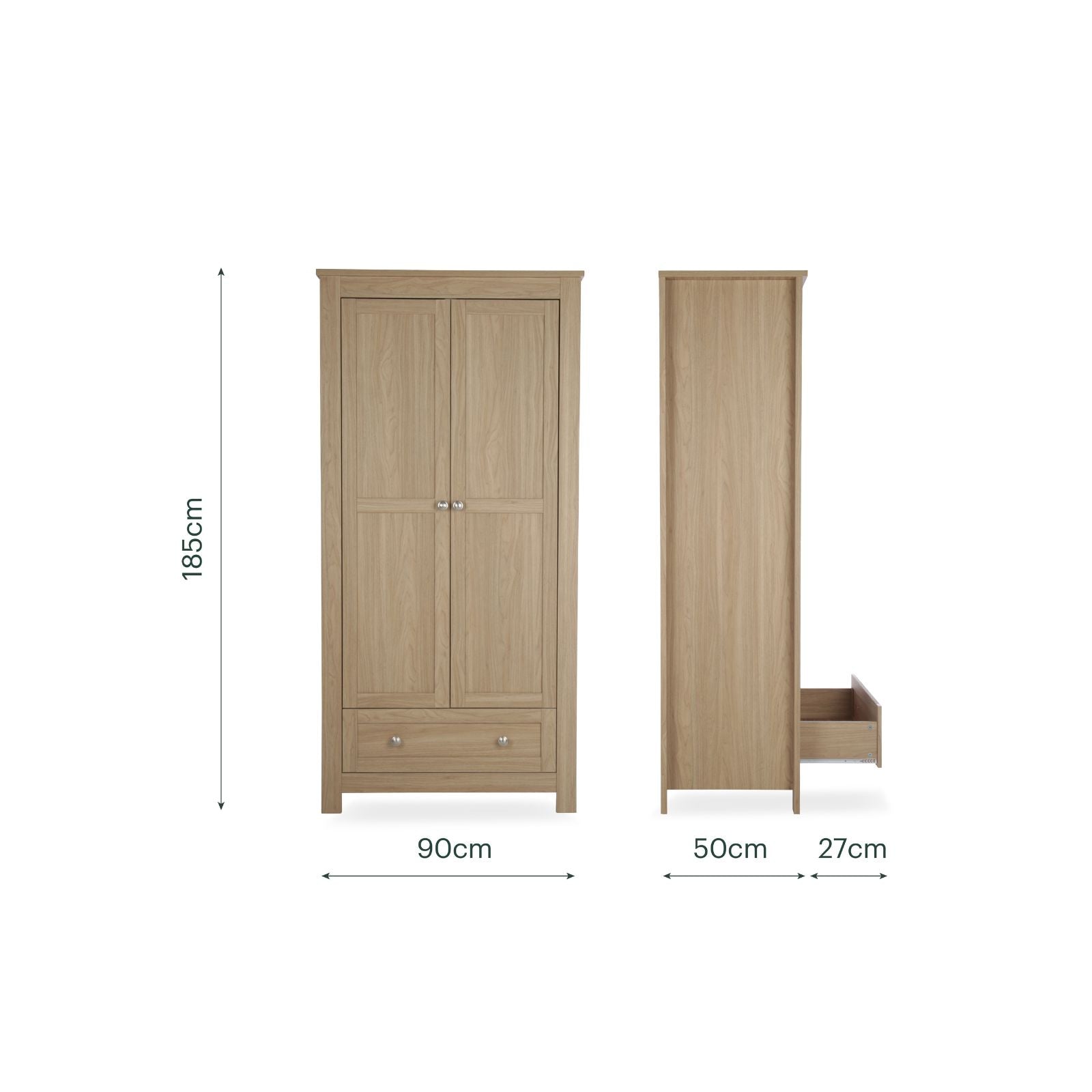 Burford 3 Piece Nursery Furniture Set - Oak Furniture Sets CuddleCo