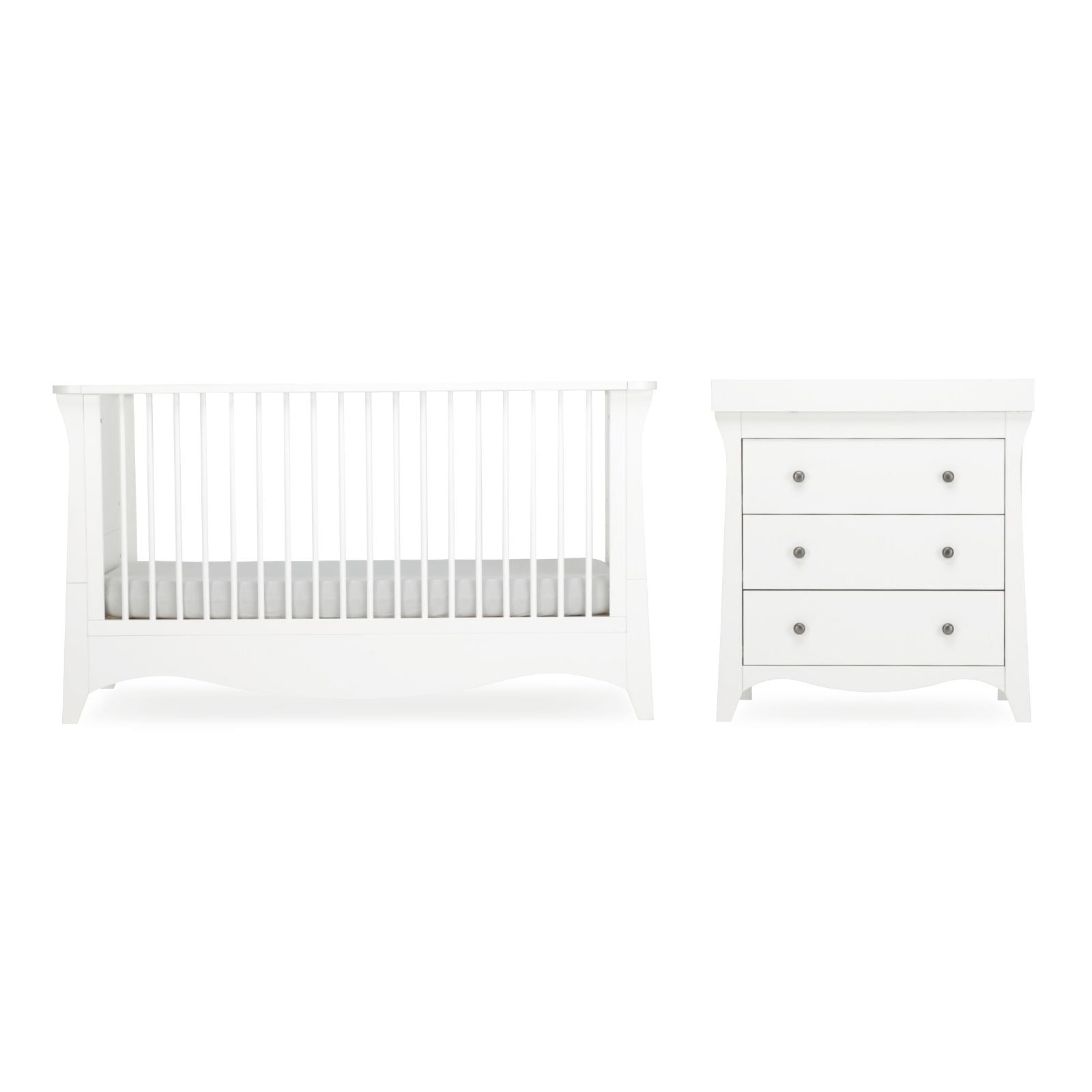Clara 2 Piece Nursery Furniture Set - White Furniture Sets CuddleCo