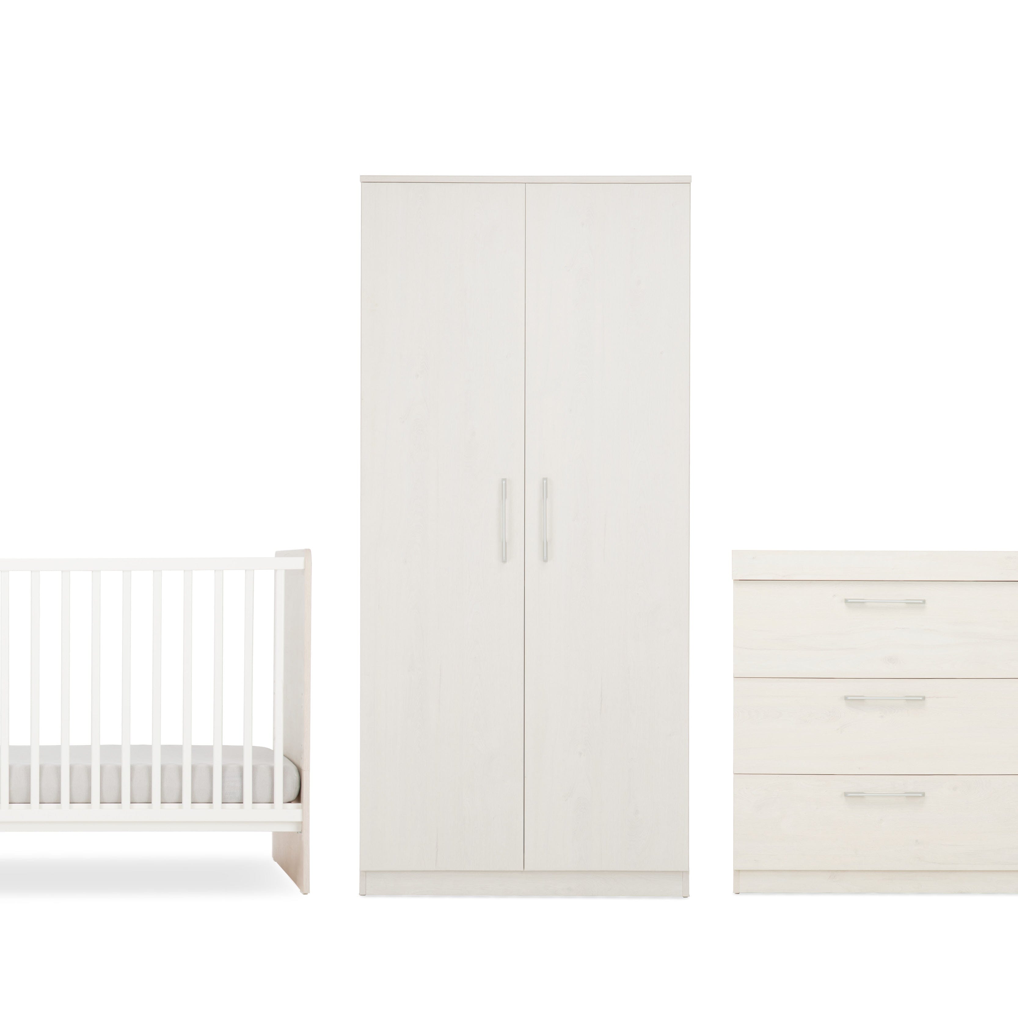 Freya 3 Piece Nursery Furniture Set - Coastal White Baby & Toddler Furniture Sets CuddleCo