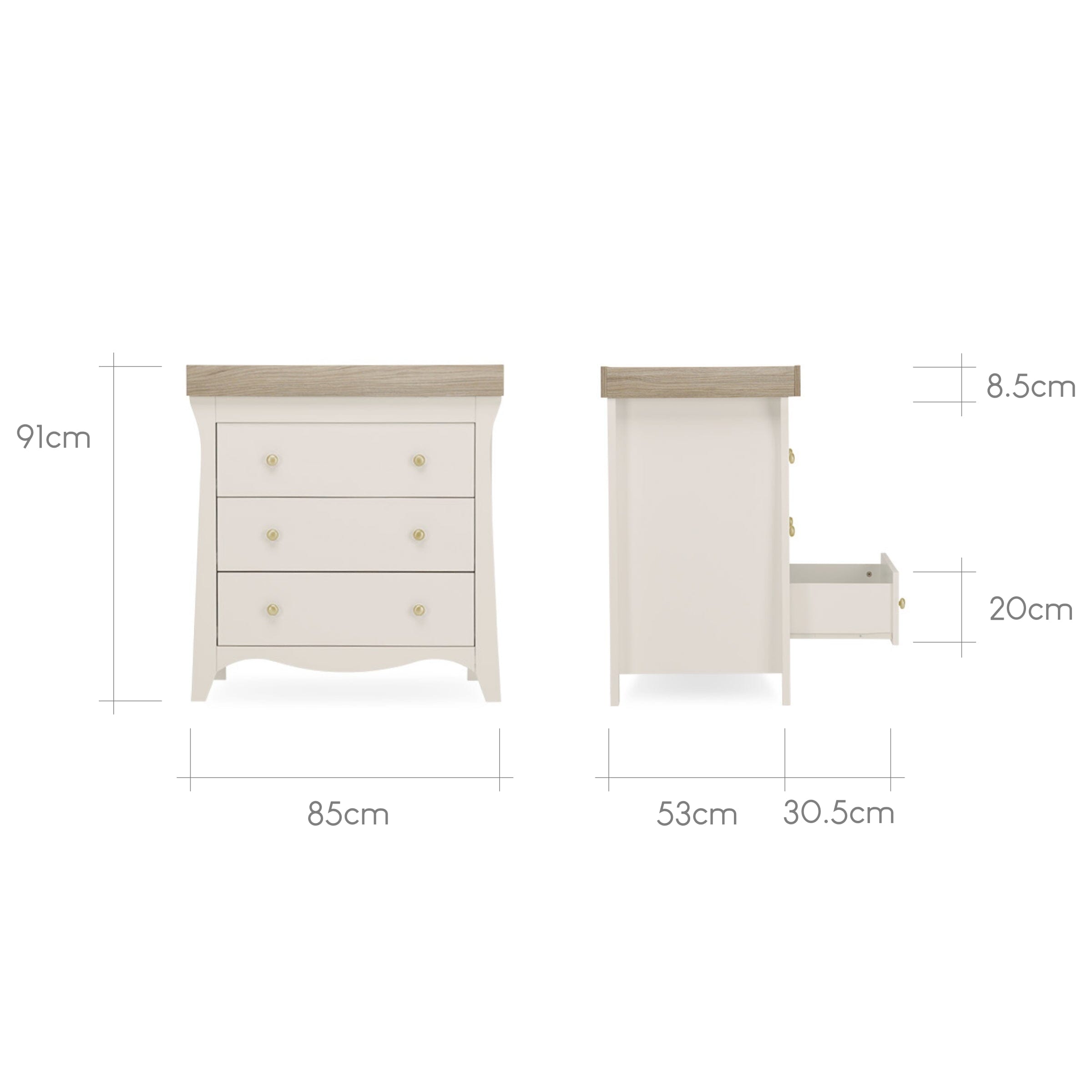 Clara Dresser Changer - Cashmere & Ash Furniture Singles CuddleCo