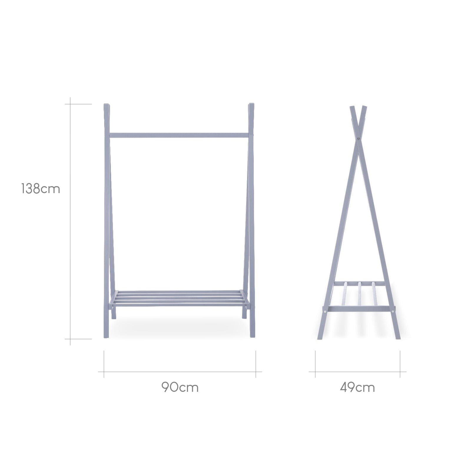 Nola Clothes Rail - Flint Blue Furniture Singles CuddleCo