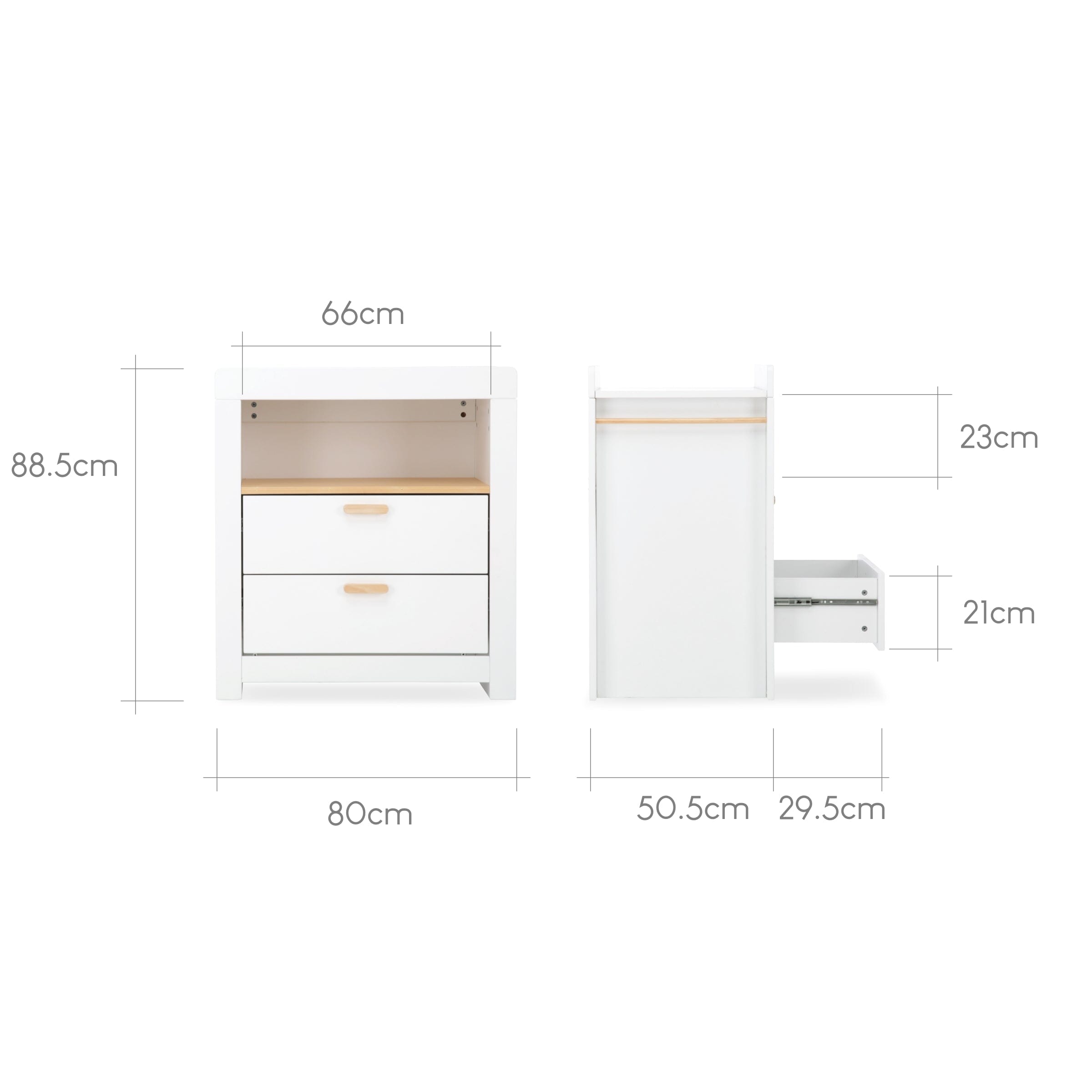 Nola 2 Piece Nursery Furniture Set - White & Natural Furniture Sets CuddleCo