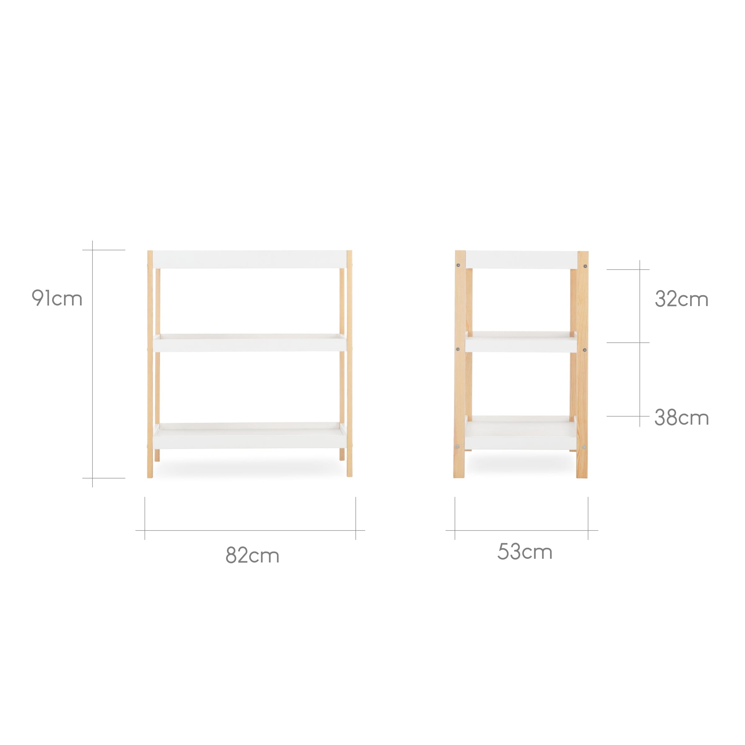 Nola Changing Table - White & Natural Furniture Singles CuddleCo