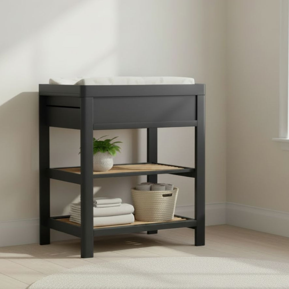 Troll Torsten Changing Table - Grey / Teak Furniture Singles Troll