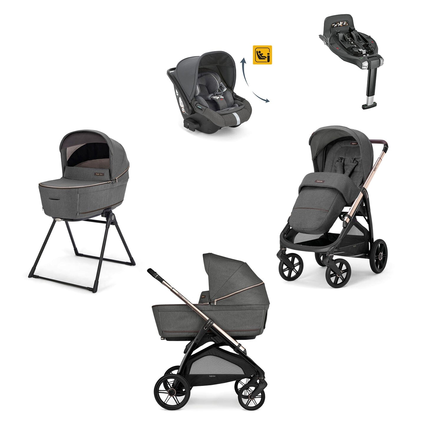 Inglesina Aptica Quattro Travel System - Velvet Grey Strollers Inglesina