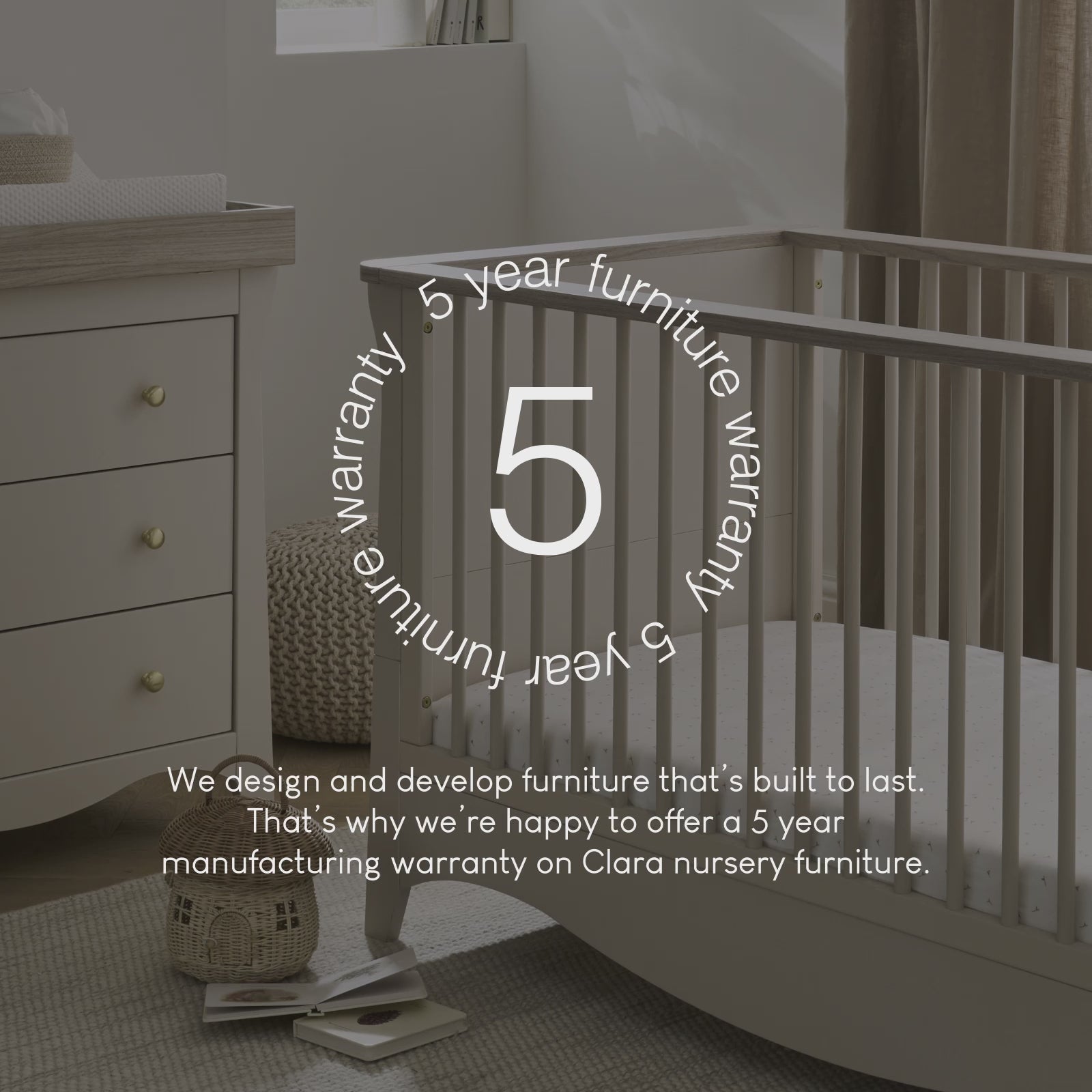Clara 2 Door Nursery Wardrobe - Cashmere & Ash