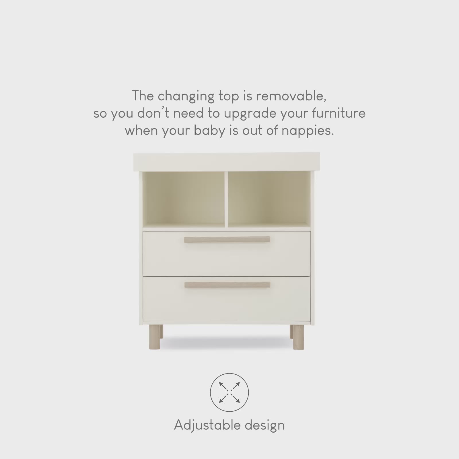 Harper 2 Piece Nursery Furniture Set - Cream & Ash