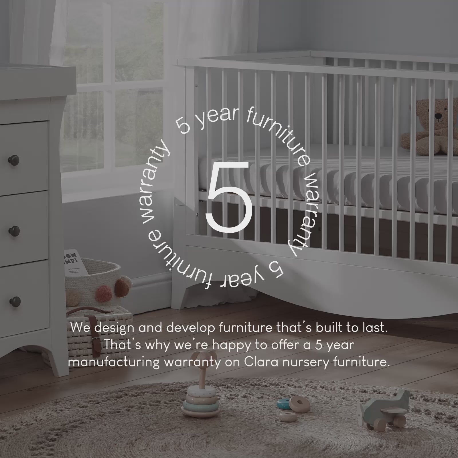 Clara 2 Piece Nursery Furniture Set - White