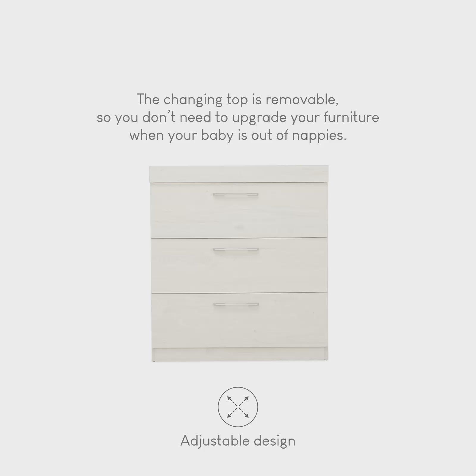 Freya 3 Piece Nursery Furniture Set - Coastal White