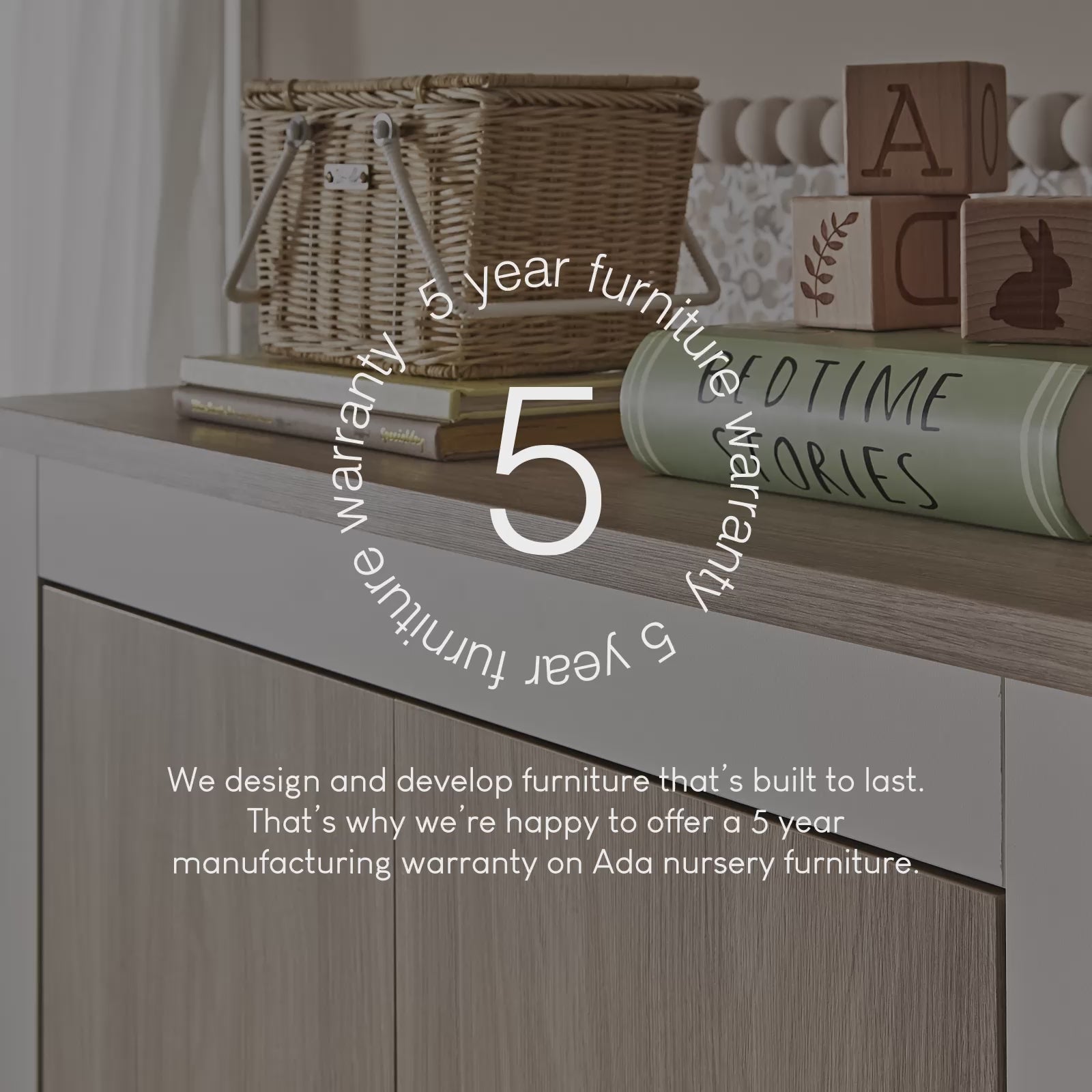 Ada 3 Piece Nursery Furniture Set - White & Ash