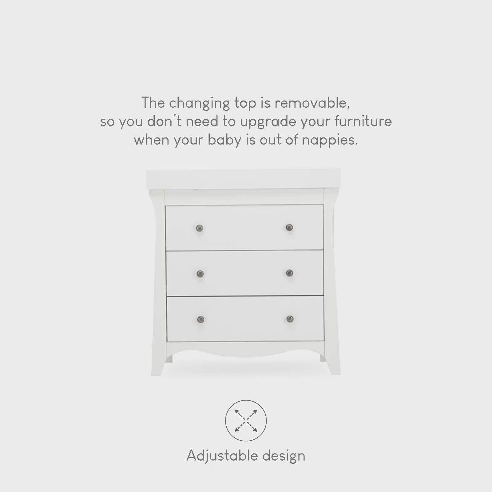 Clara 3 Drawer Dresser Changer - White