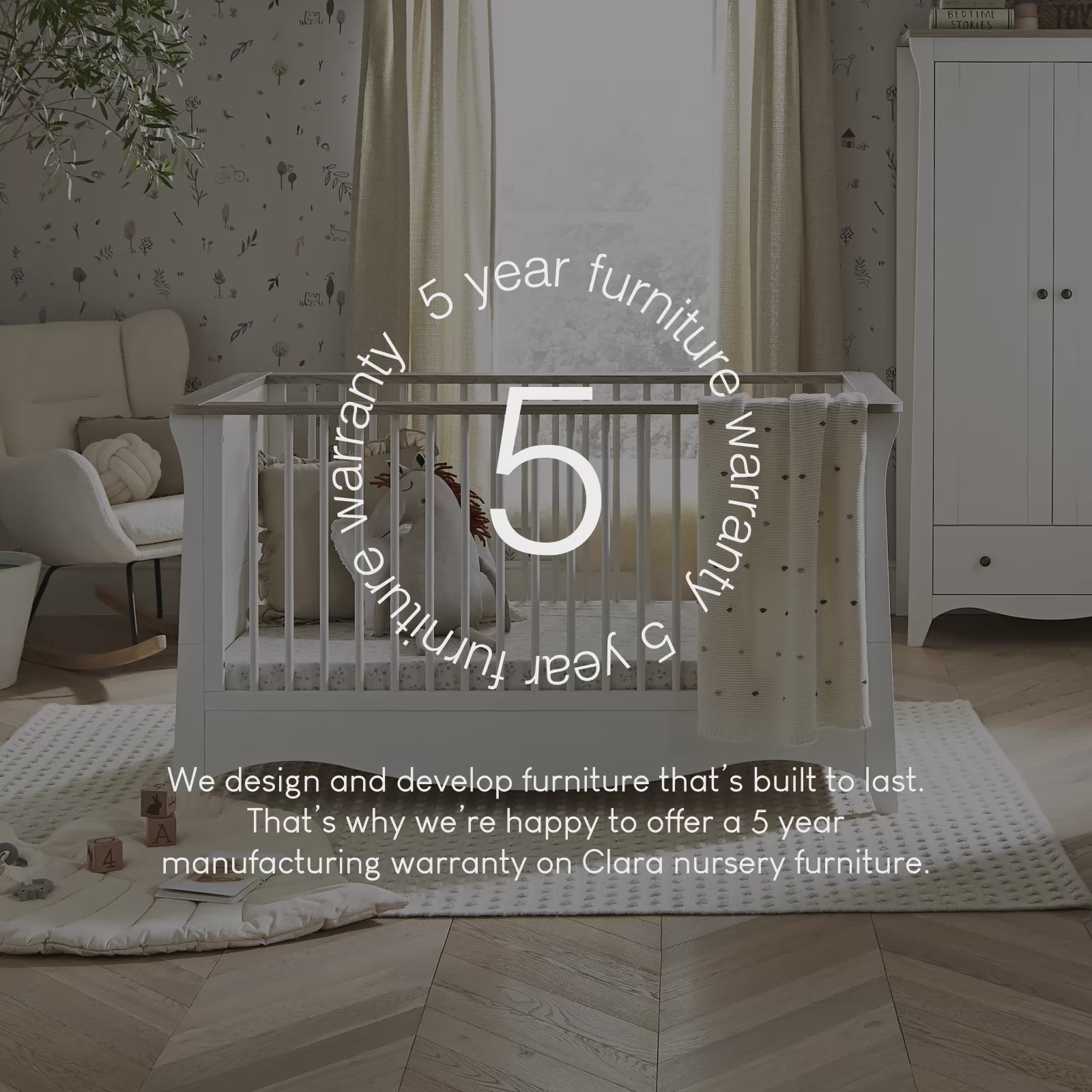 Clara 3 Piece Nursery Furniture Set - White & Ash