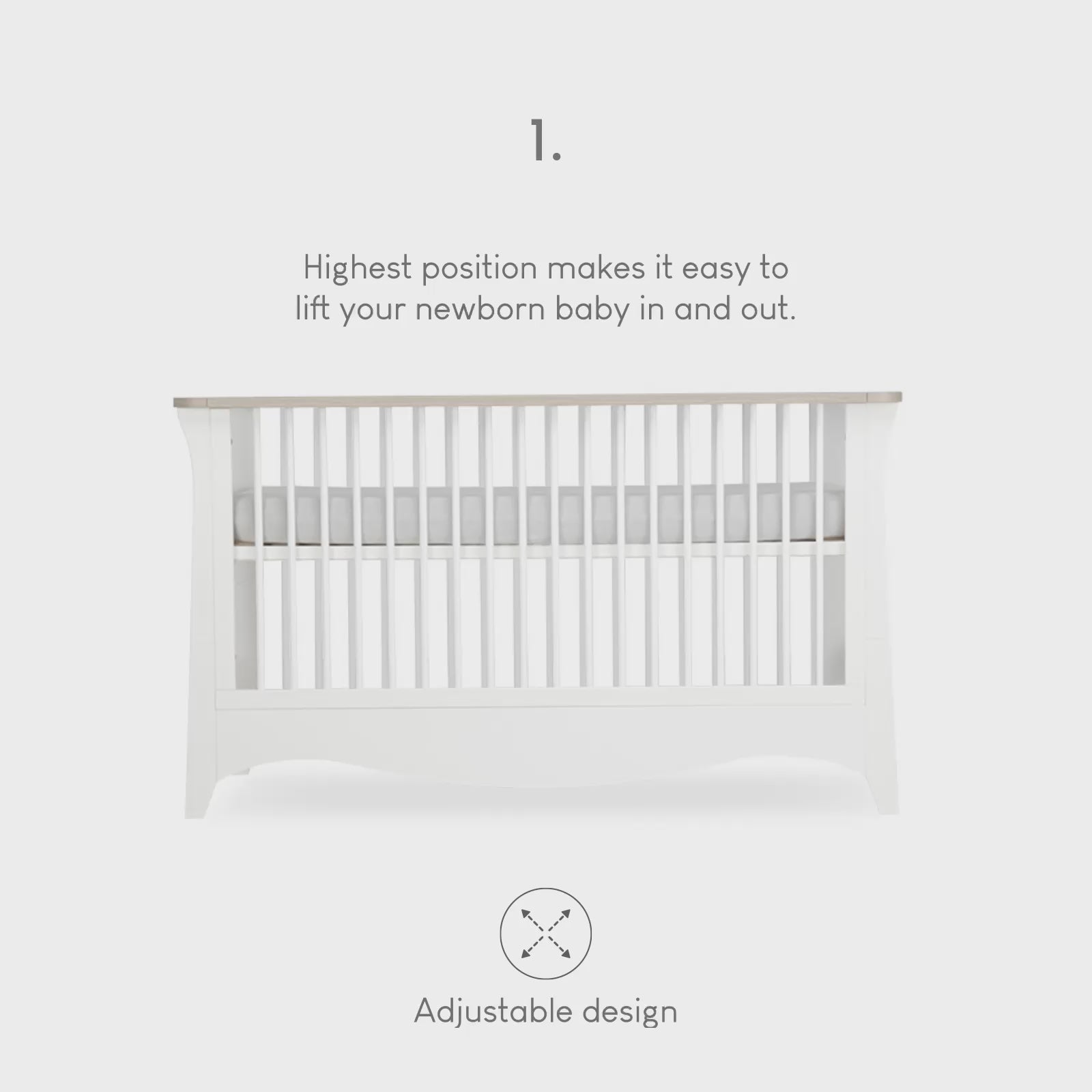 Clara Cot Bed - White & Ash