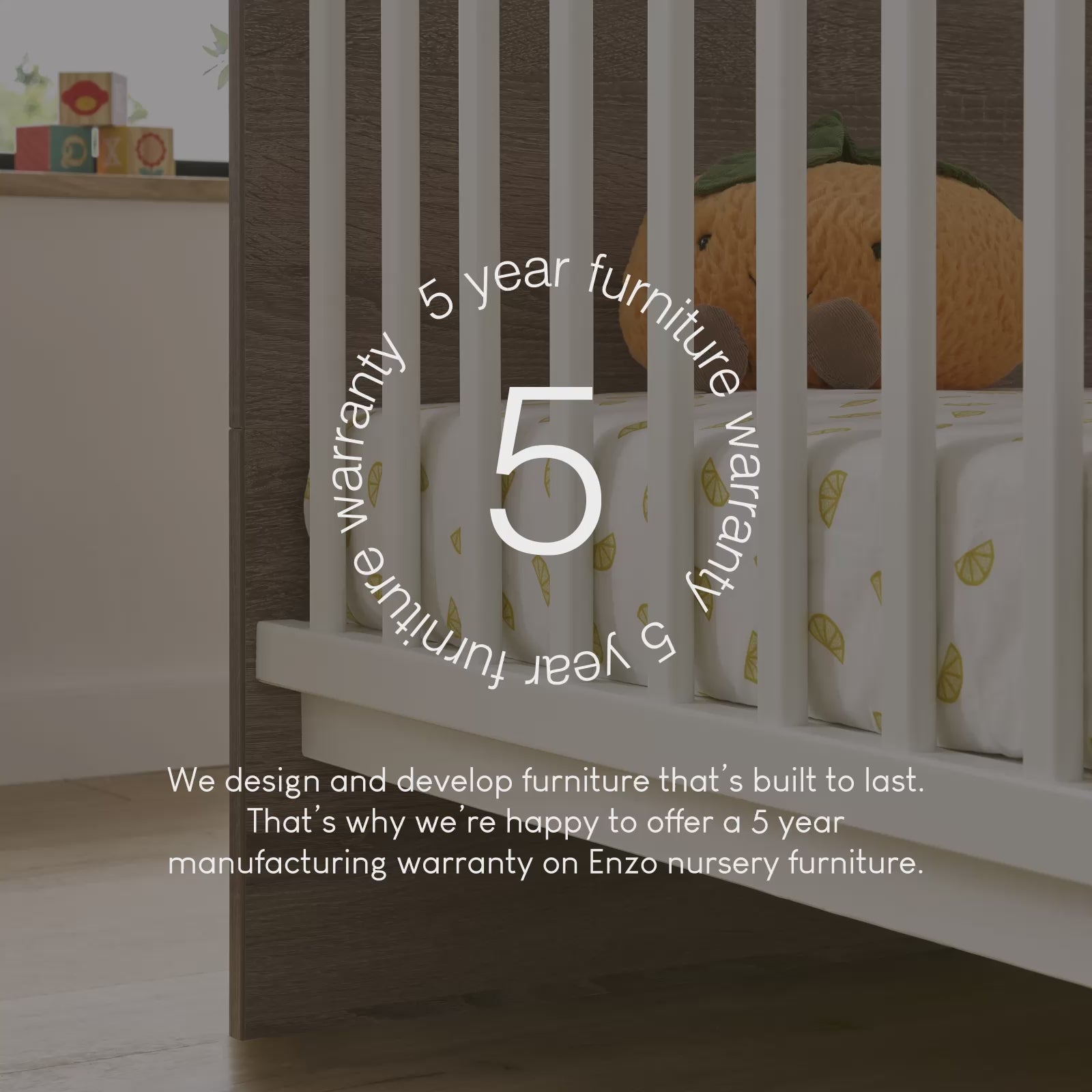 Enzo Cot Bed - Truffle Oak & White