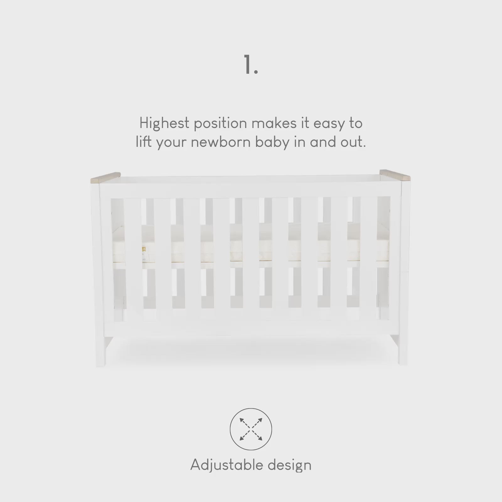 Luna 3 Piece Nursery Furniture Set - White & Oak