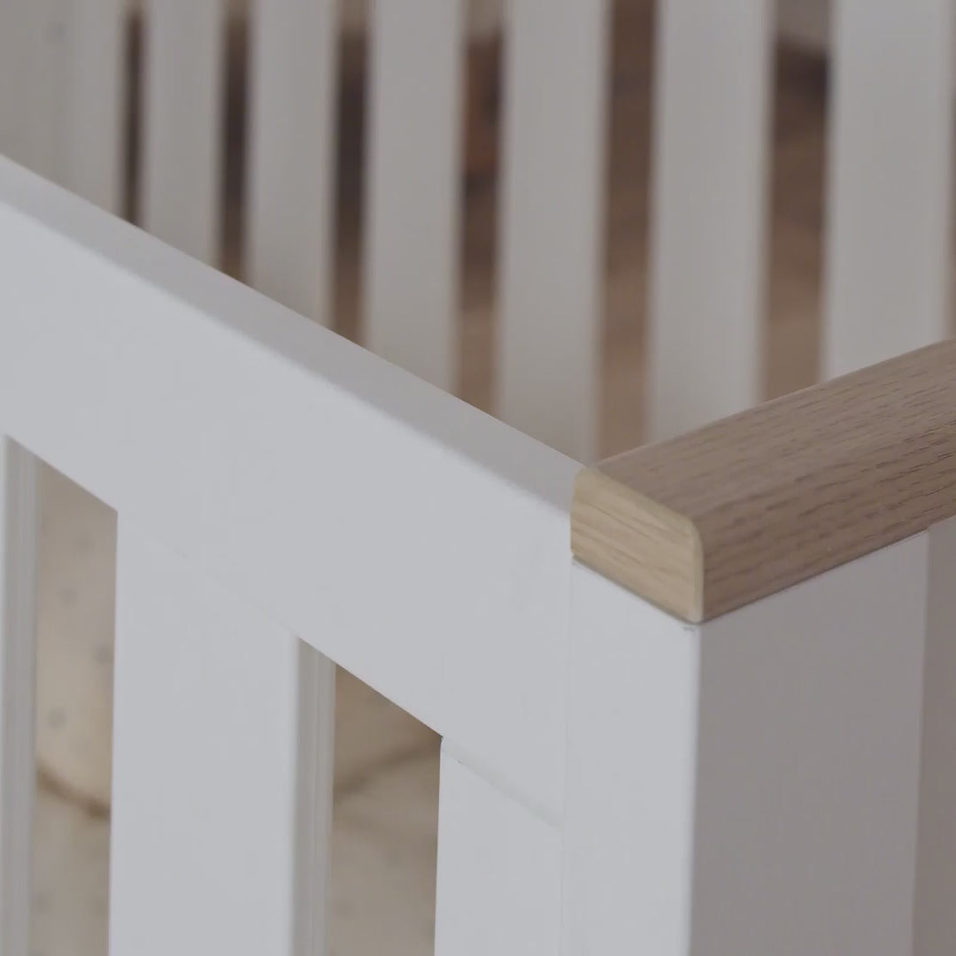 Luna Cot Bed - White & Oak