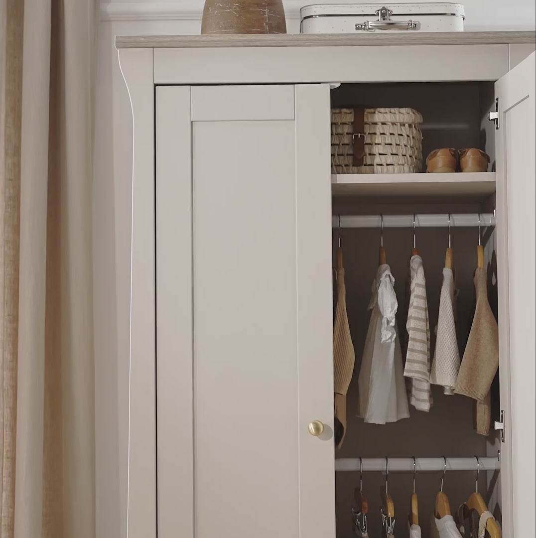 Clara 2 Door Nursery Wardrobe - Cashmere & Ash