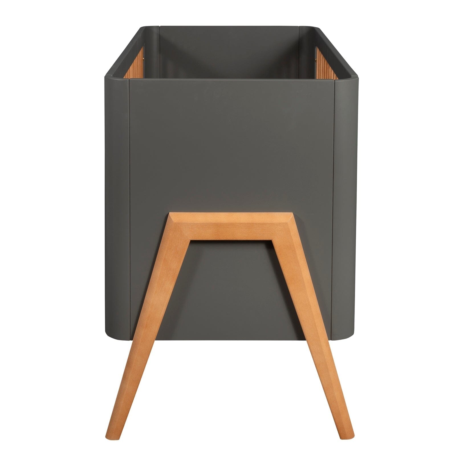 Troll Torsten Cot with Conversion Rail - Grey/Teak Furniture Singles Troll