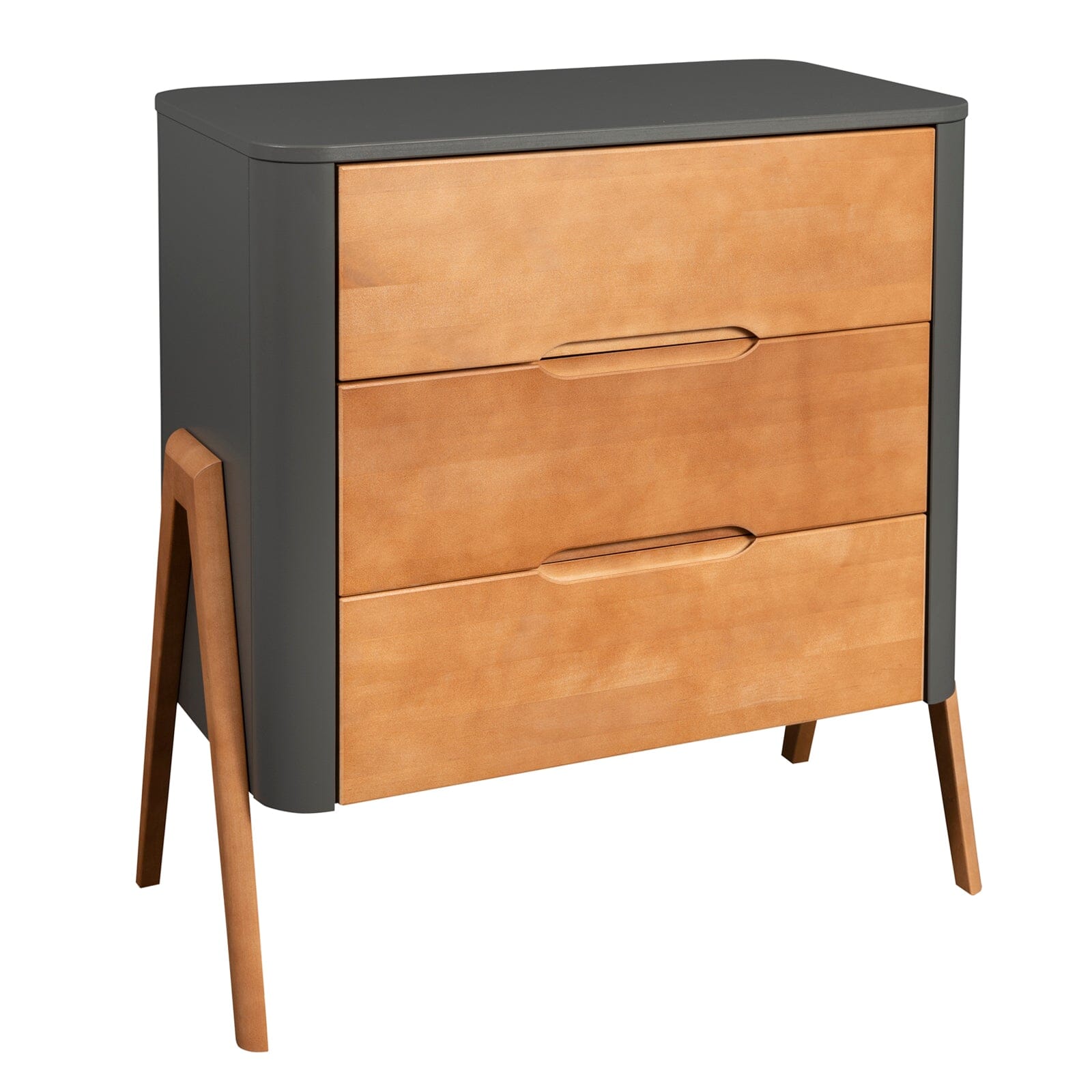 Troll Torsten Dresser & Changing Top - Grey/Teak Furniture Singles Troll