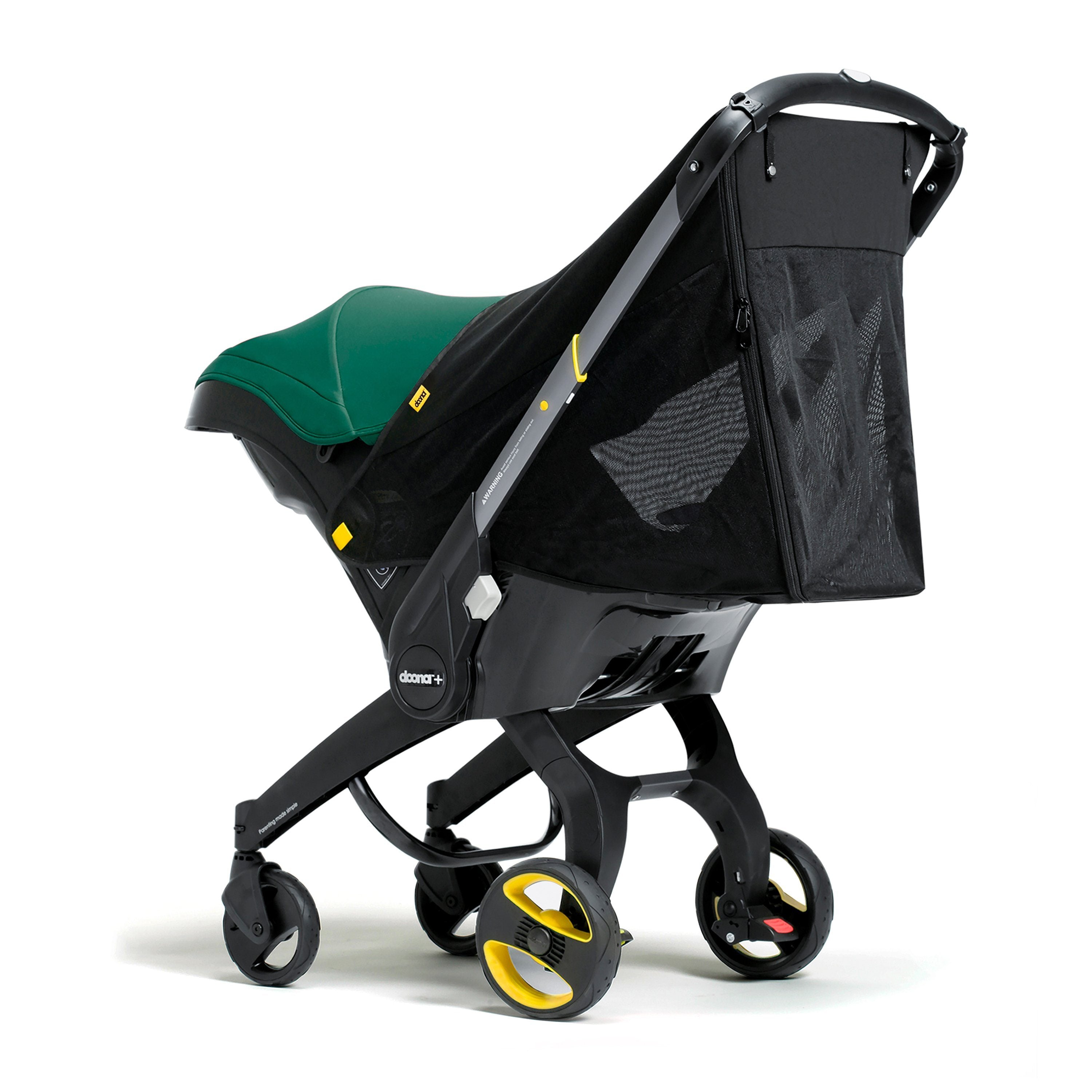 Doona 360° Car Seat Sun and Insect Protection CuddleCo installed on a Doona stroller