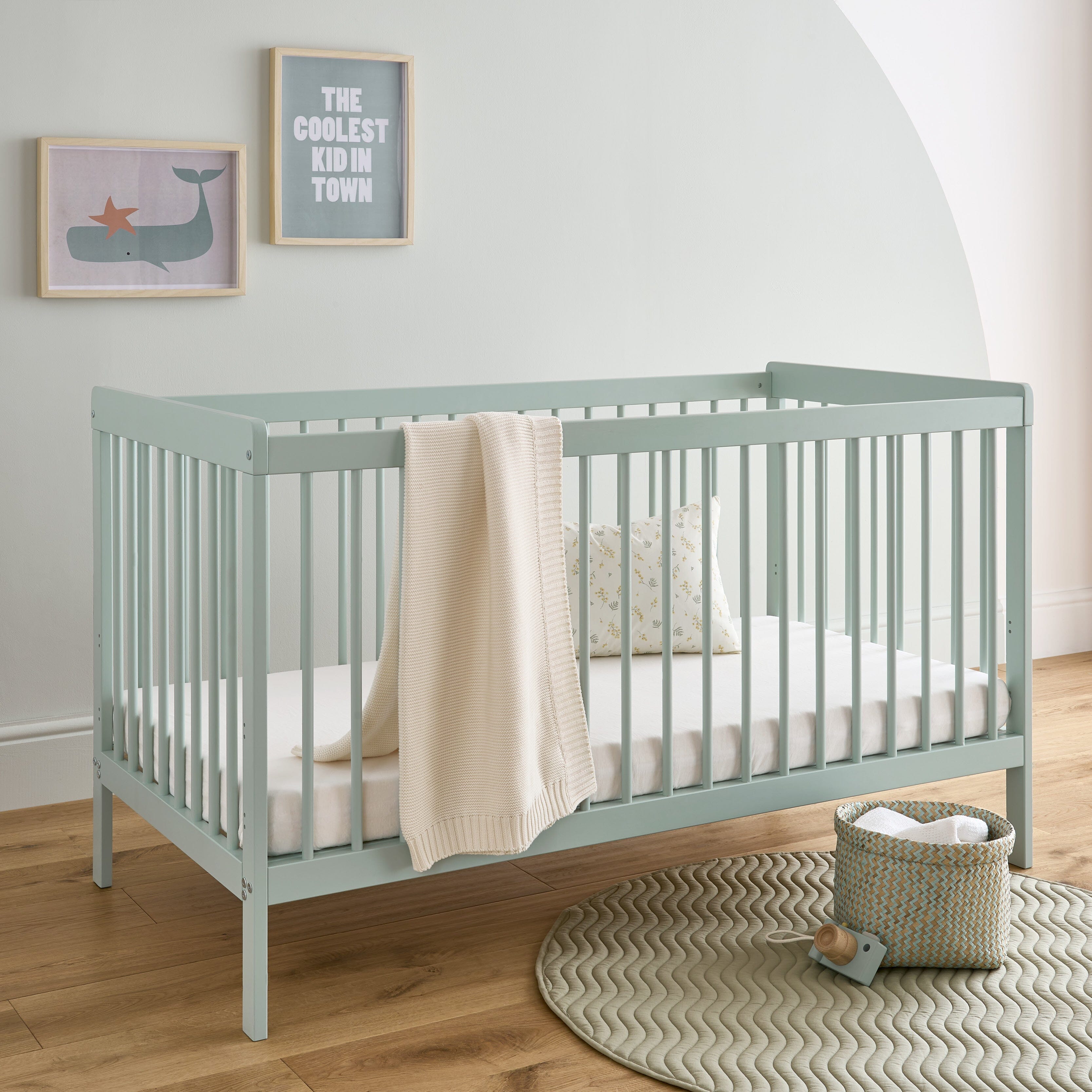 Nola Cot bed - Sage Green Cribs & Toddler Beds CuddleCo