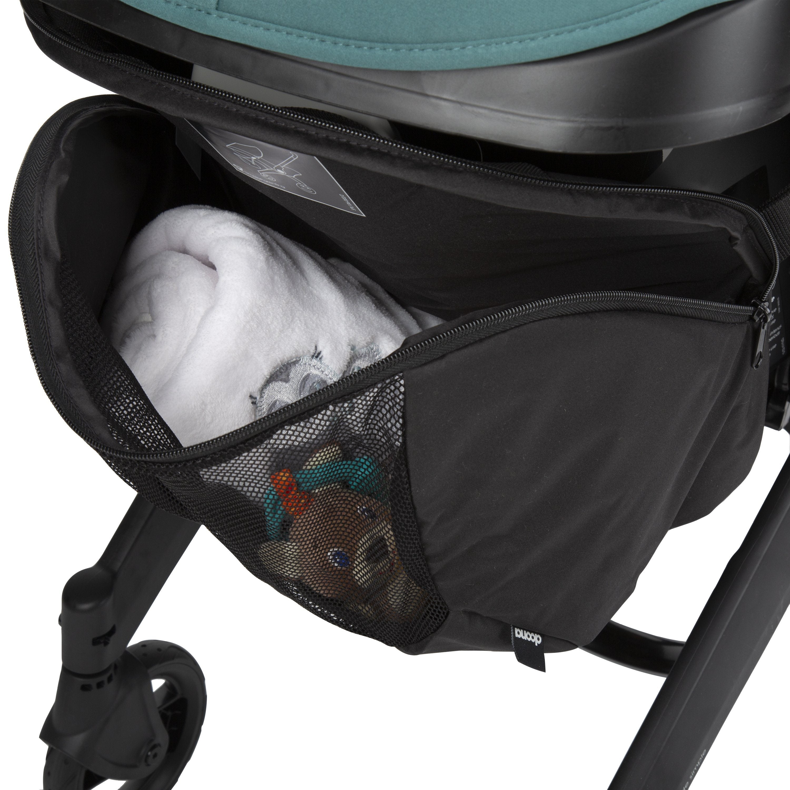 Doona Car Seat Snap-On Storage close up