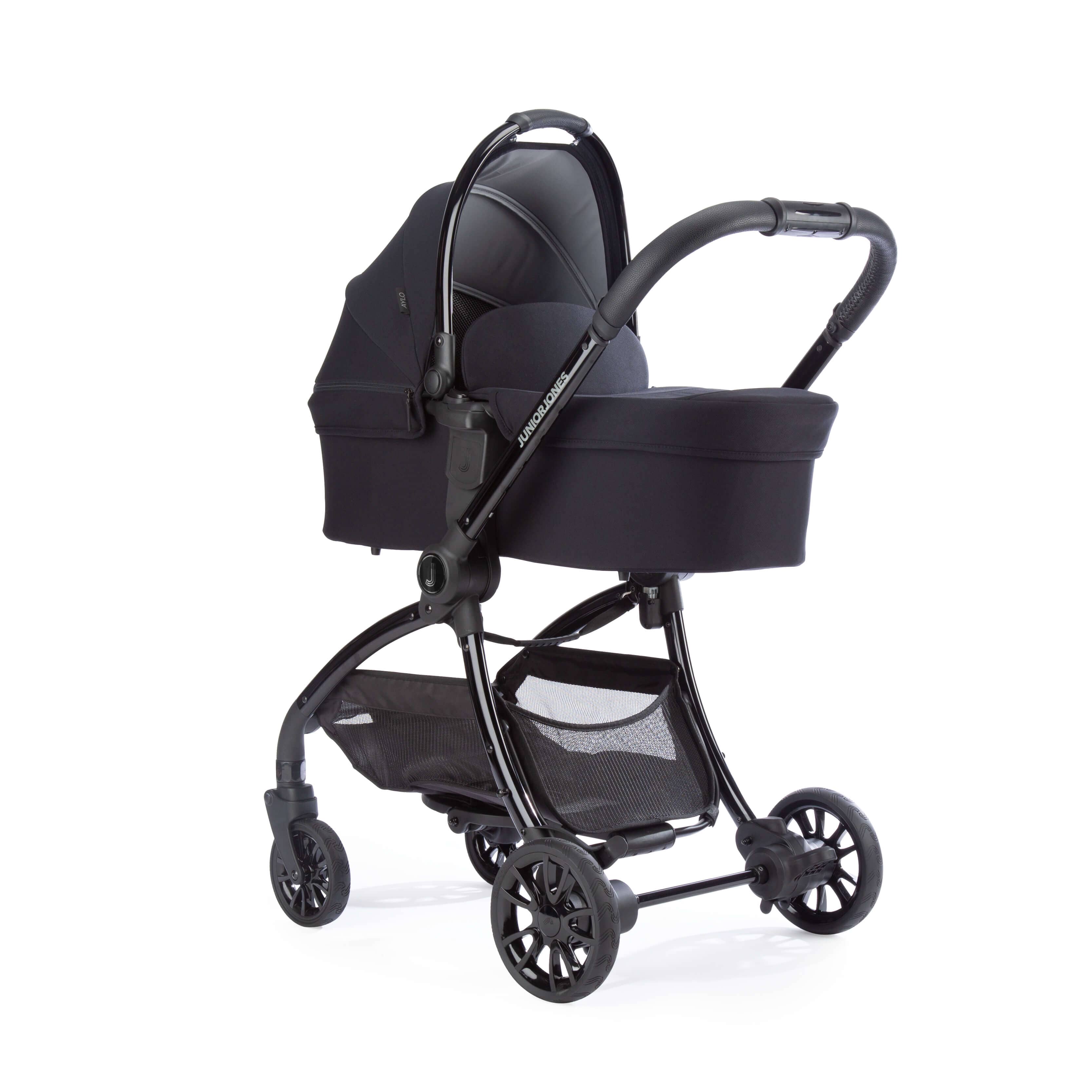 Junior Jones Aylo Rich Black 11pc Travel System inc Doona Flame Red Car Seat juniorjones