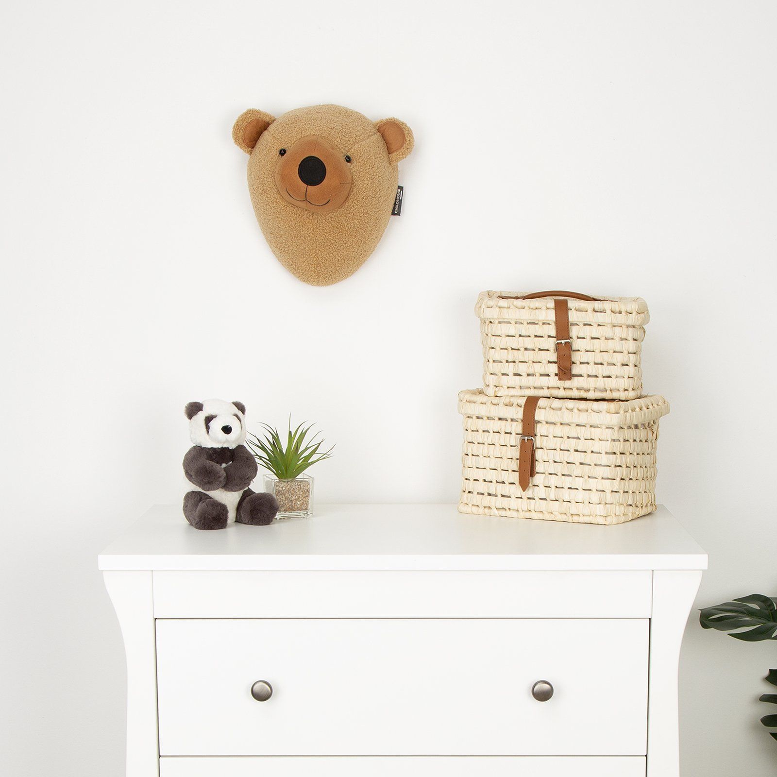 Felt Teddy Head Wall Deco Beige Nursery Decor Childhome