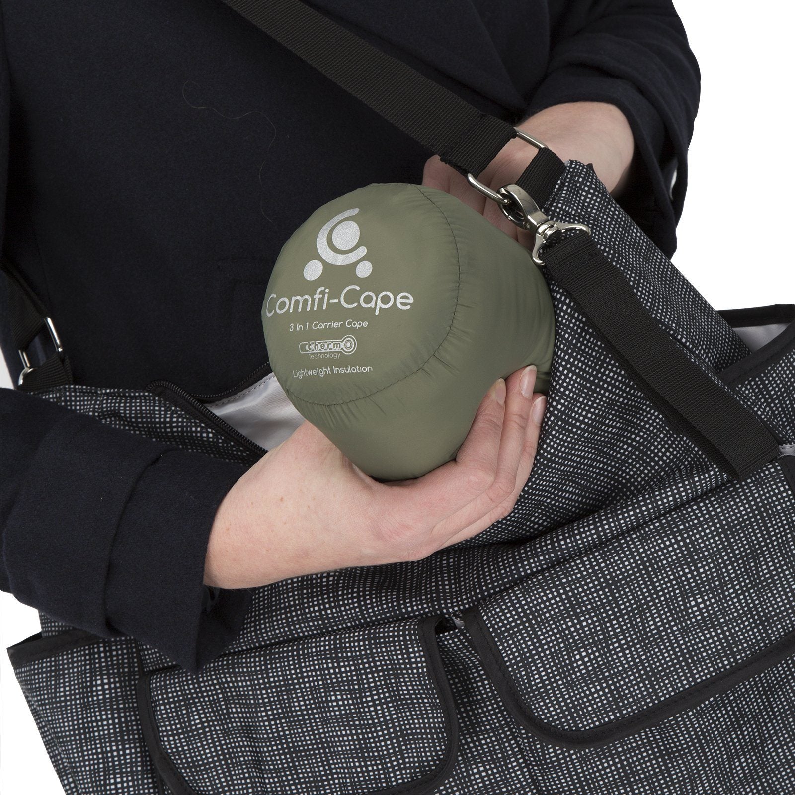 Comfi-Cape 2in1 Carrier Cape and Stroller Liner - Khaki On The Go cuddleco