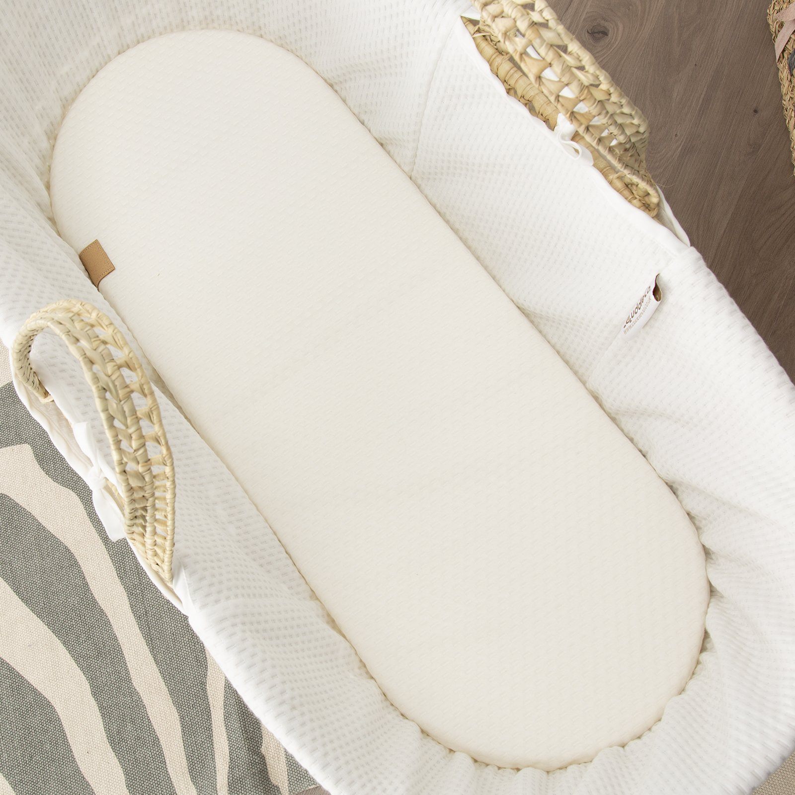 Little Me Hypo-Allergenic Bamboo Moses Basket Mattress 75 x 28cm Mattresses CuddleCo