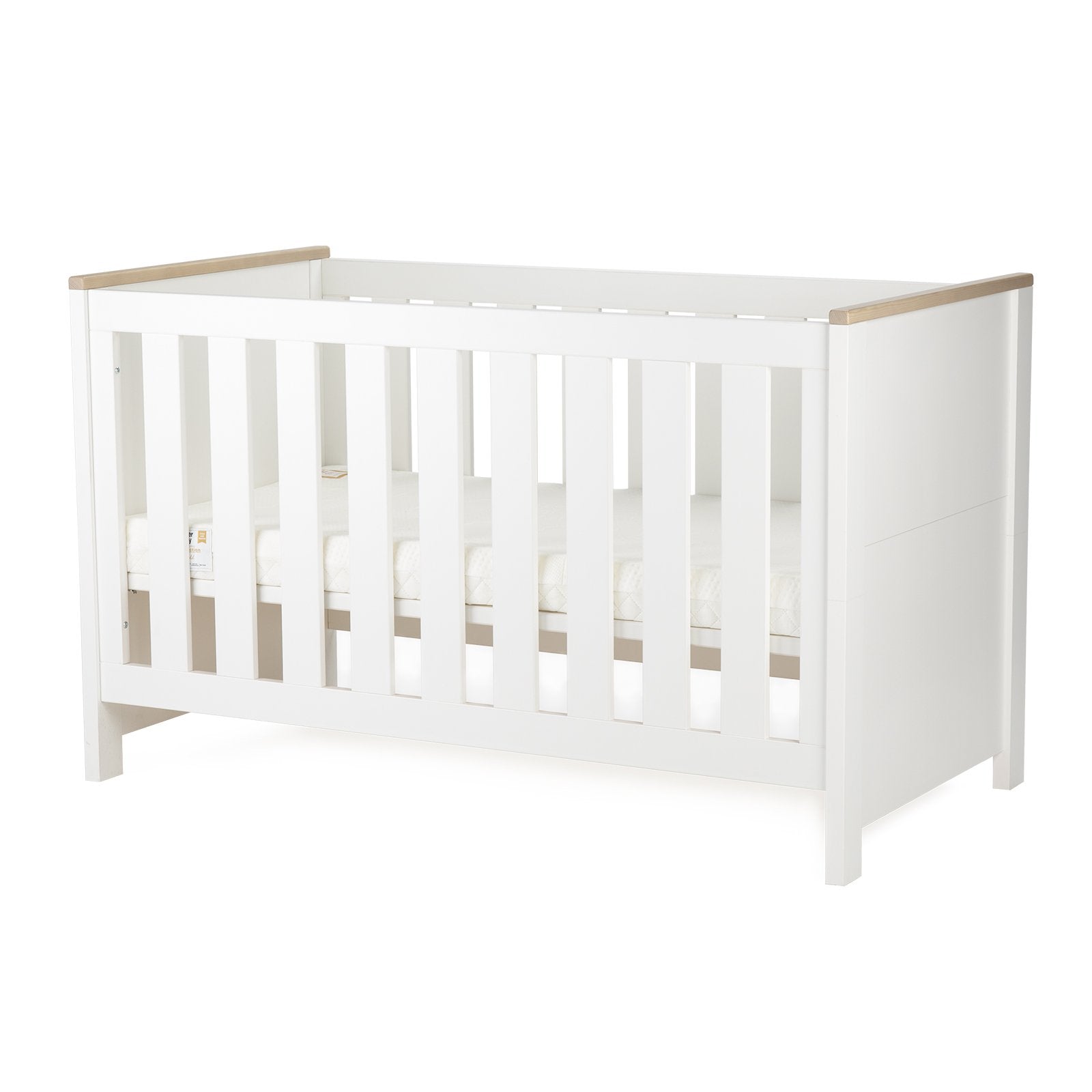 Luna Cot Bed - White & Oak Furniture CuddleCo