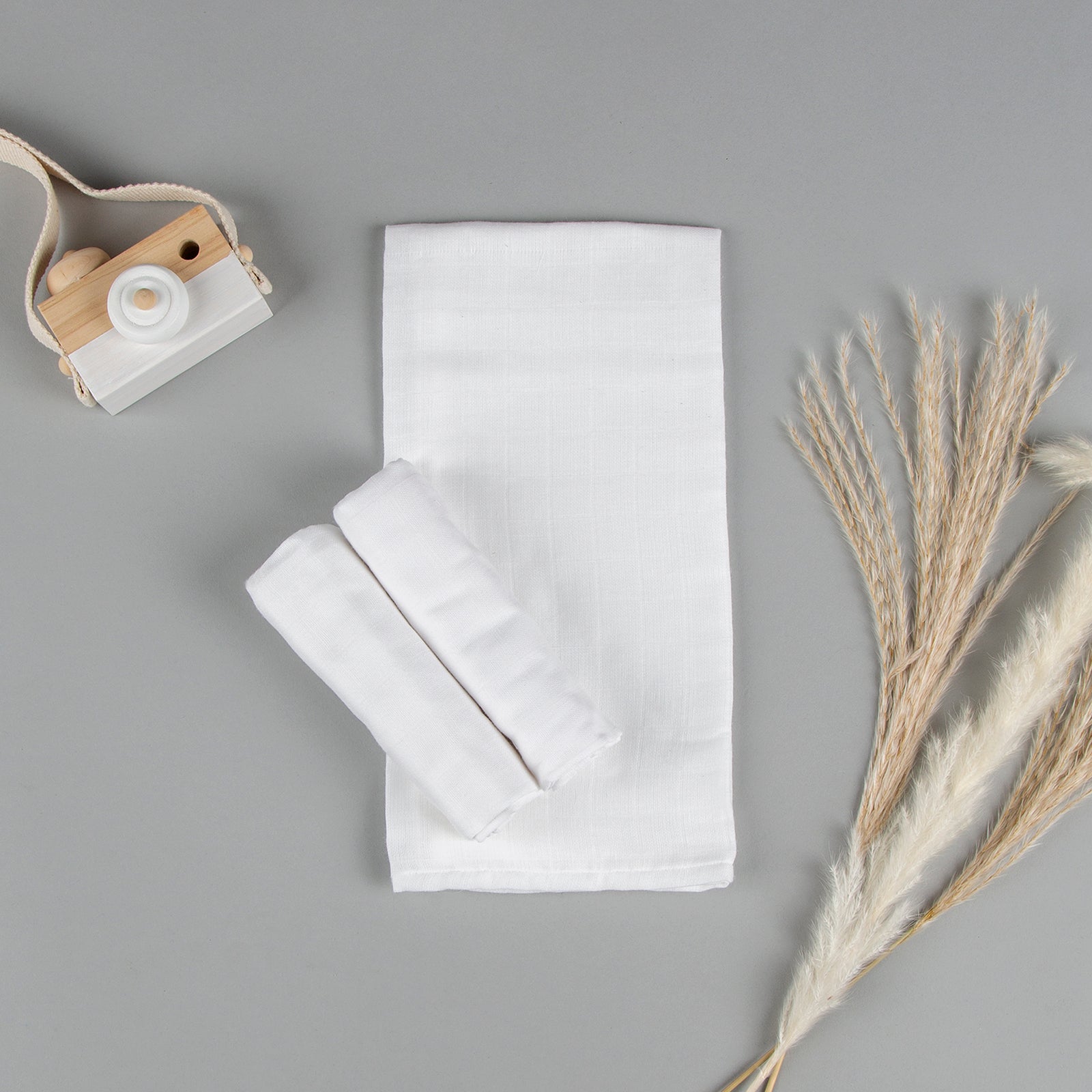 Mother&Baby Organic Cotton Muslins 6 Pack - White Burp Cloths Mother&Baby