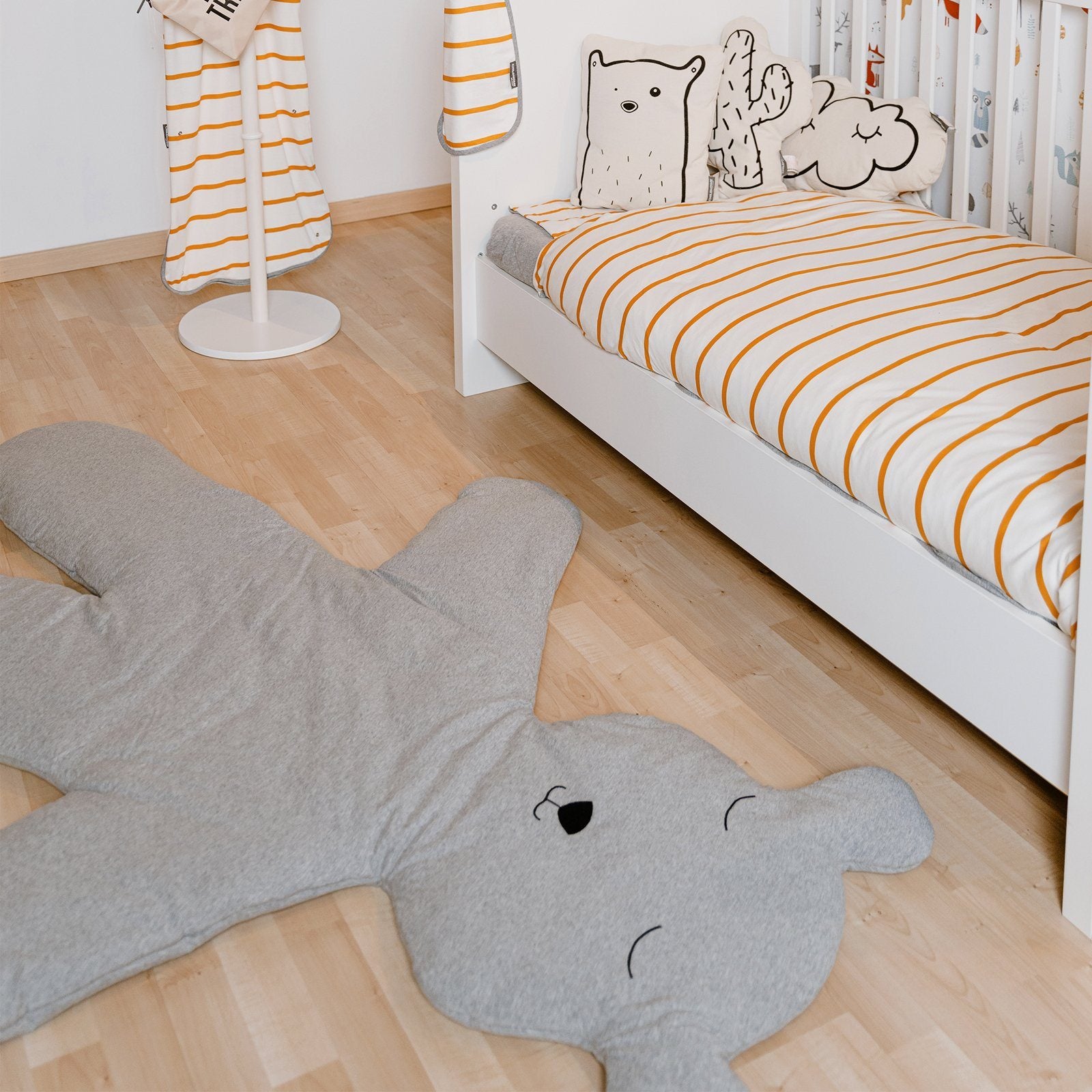 Teddy Playmat Big 150cm Jersey Grey Nursery Decor Childhome