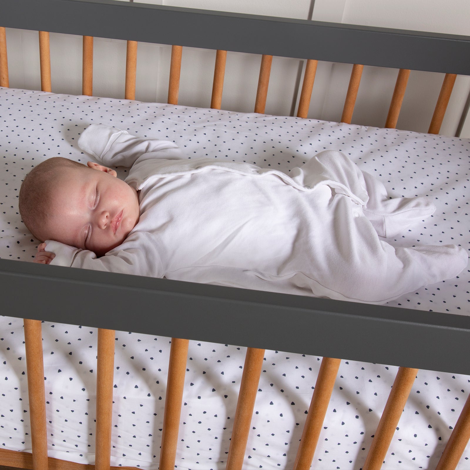 Troll Torsten Cot - Grey/Teak Cribs & Toddler Beds Troll