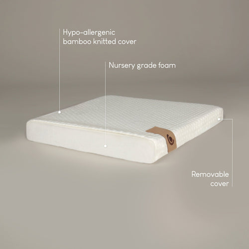 Little Me Hypo-Allergenic Bamboo Moses Basket Mattress 66 x 28cm Mattresses CuddleCo 