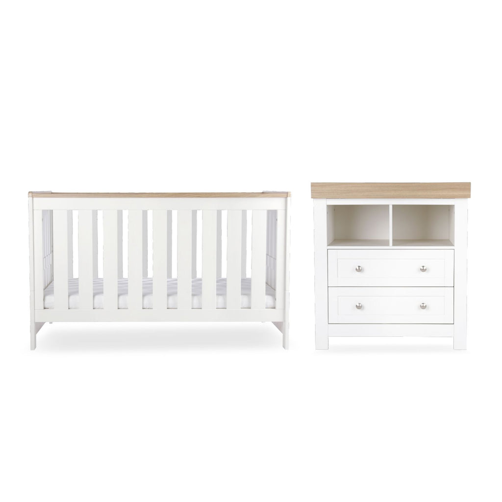Burford 2 Piece Nursery Furniture Set - White & Oak Furniture Sets CuddleCo 