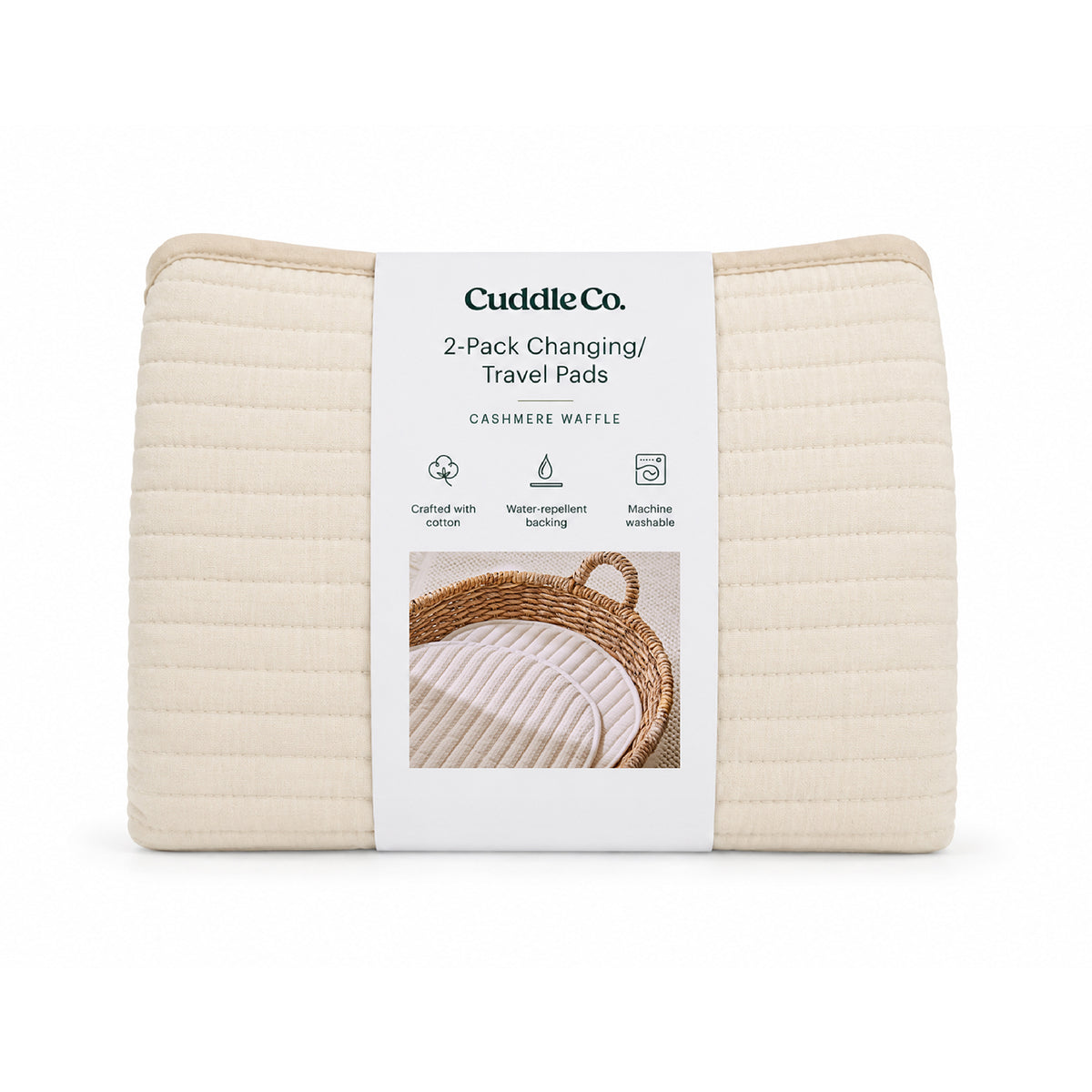 2 Pack Travel Changing Pad - Cashmere Waffle