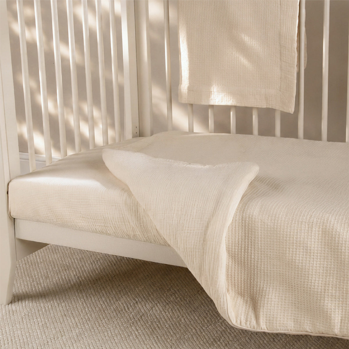 4 Piece Cot Bed Bedding Set  - Cashmere Waffle